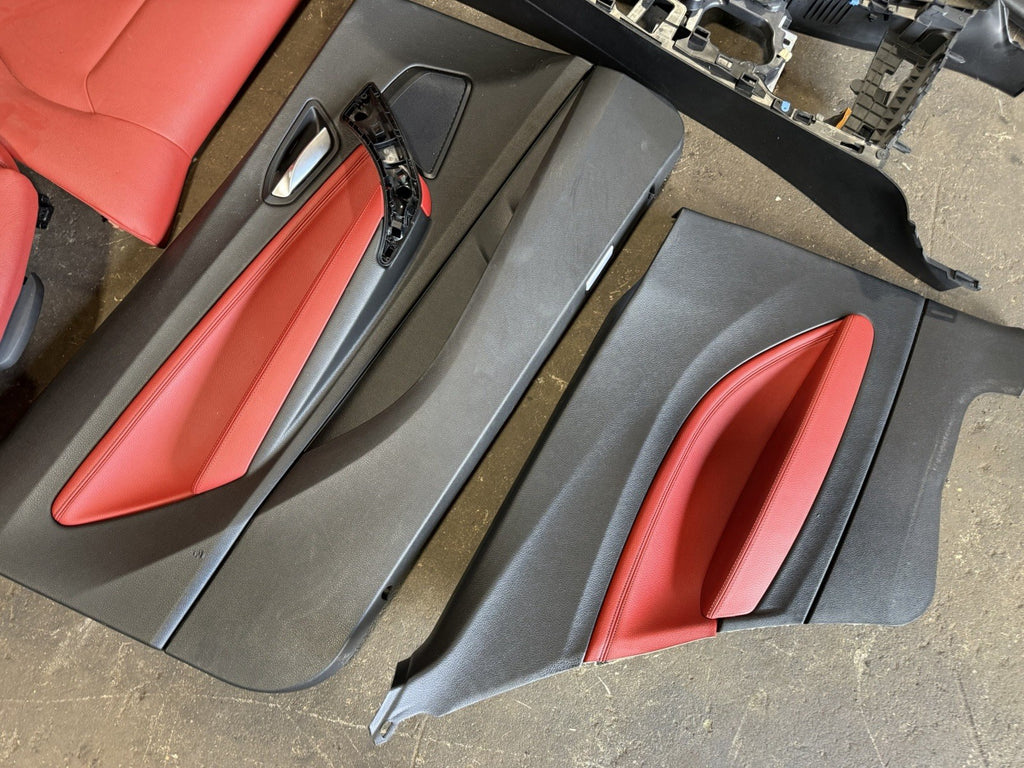 ☑️14-20 OEM BMW F22 M235 Leather Dakota Sport Seats Door Panels Interior RED SET