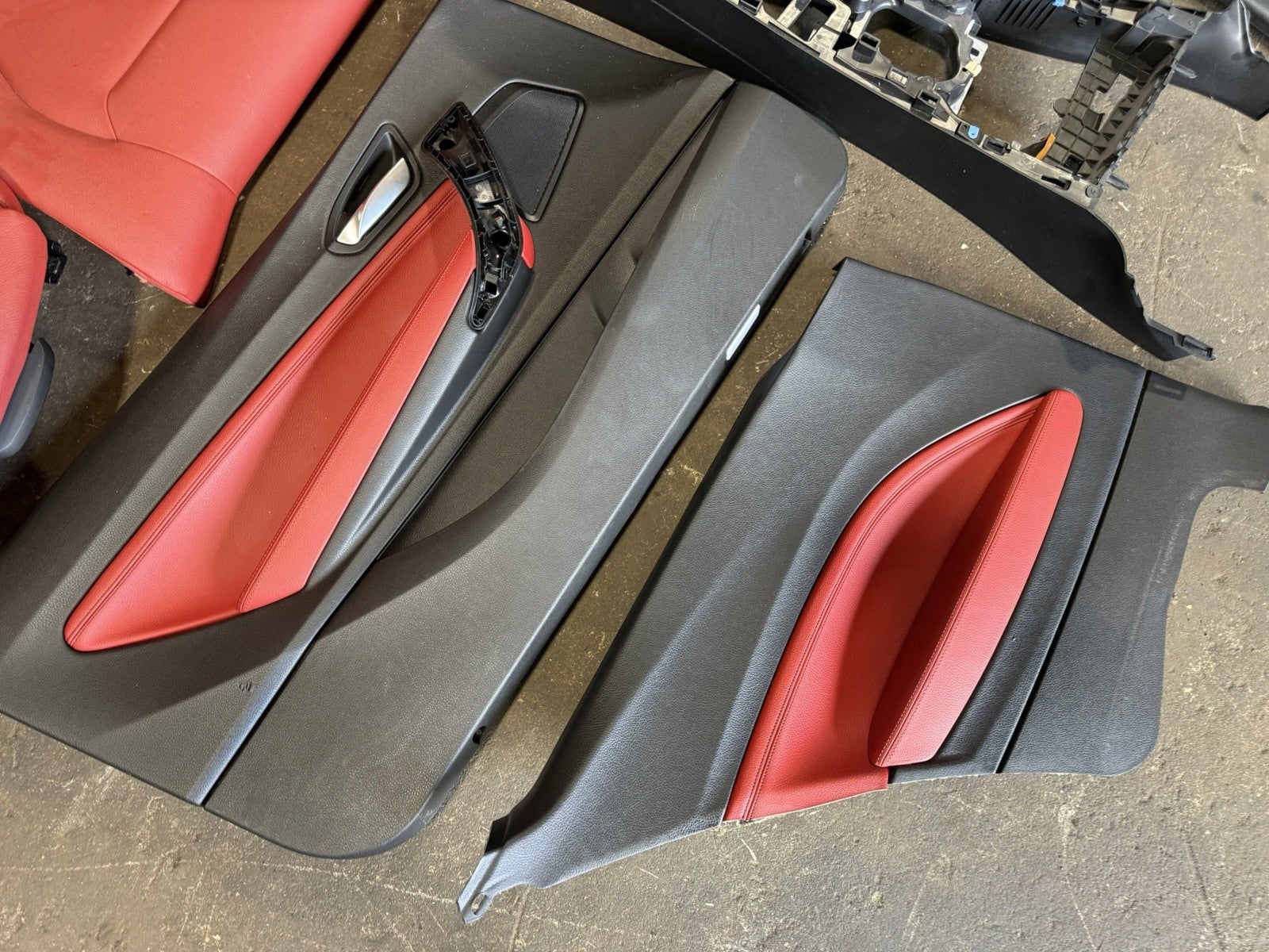 ☑️14-20 OEM BMW F22 M235 Leather Dakota Sport Seats Door Panels Interior RED SET