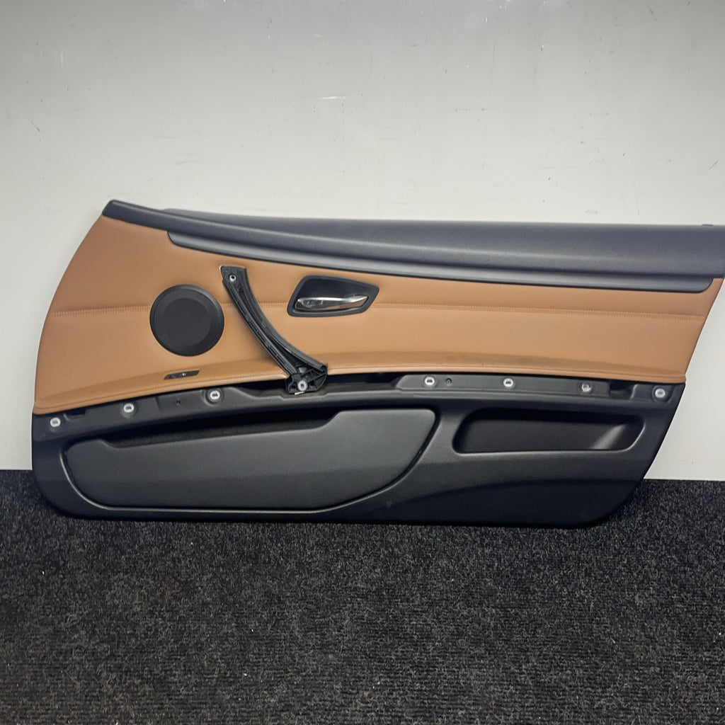 ☑️ 07-13 OEM BMW E93 E92 Front Passenger Door Card Panels SADDLE BROWN LEATHER