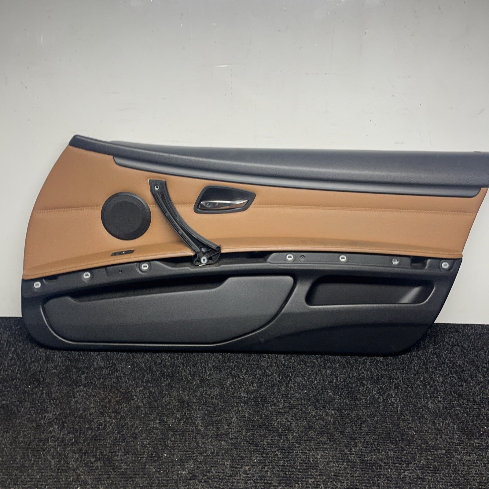 ☑️ 07-13 OEM BMW E93 E92 Front Passenger Door Card Panels SADDLE BROWN LEATHER