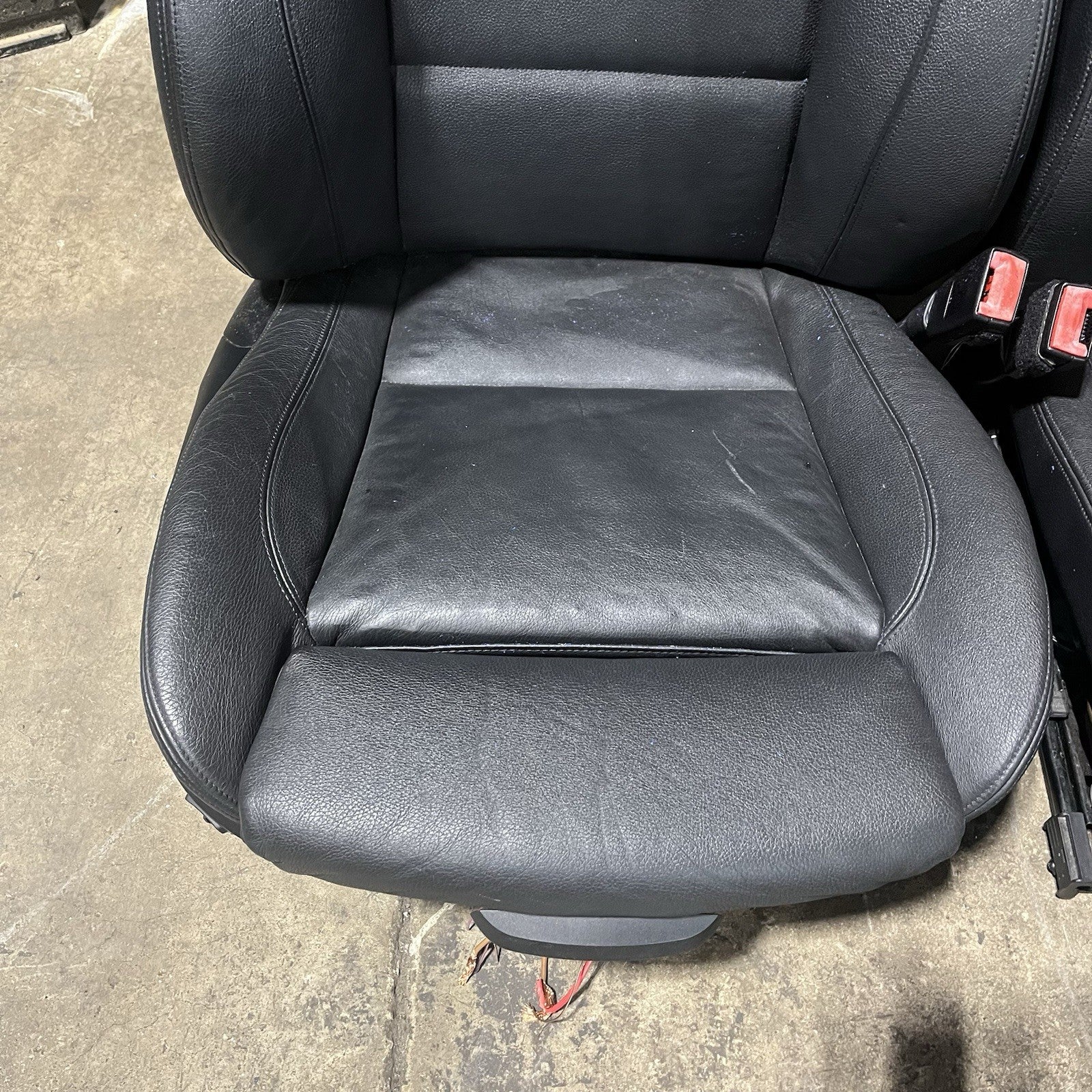 ☑️ 08-13 OEM BMW E82 128 135 Coupe Front Power Sport Seats Boston Leather Black