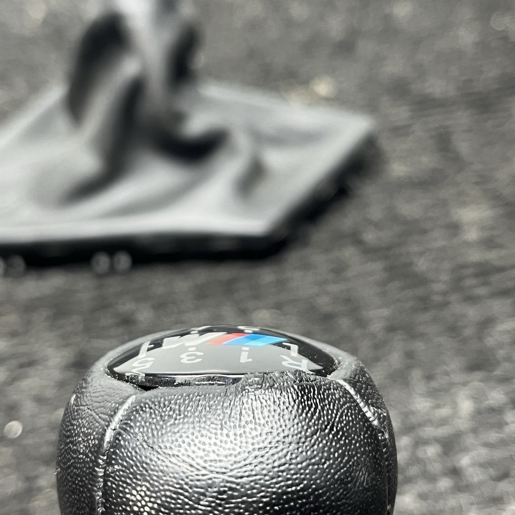 ☑️ BMW E46 E53 E86 E85 Z4 E36 E90 E30 6 Speed Manual Leather Wrap Shift Knob OEM