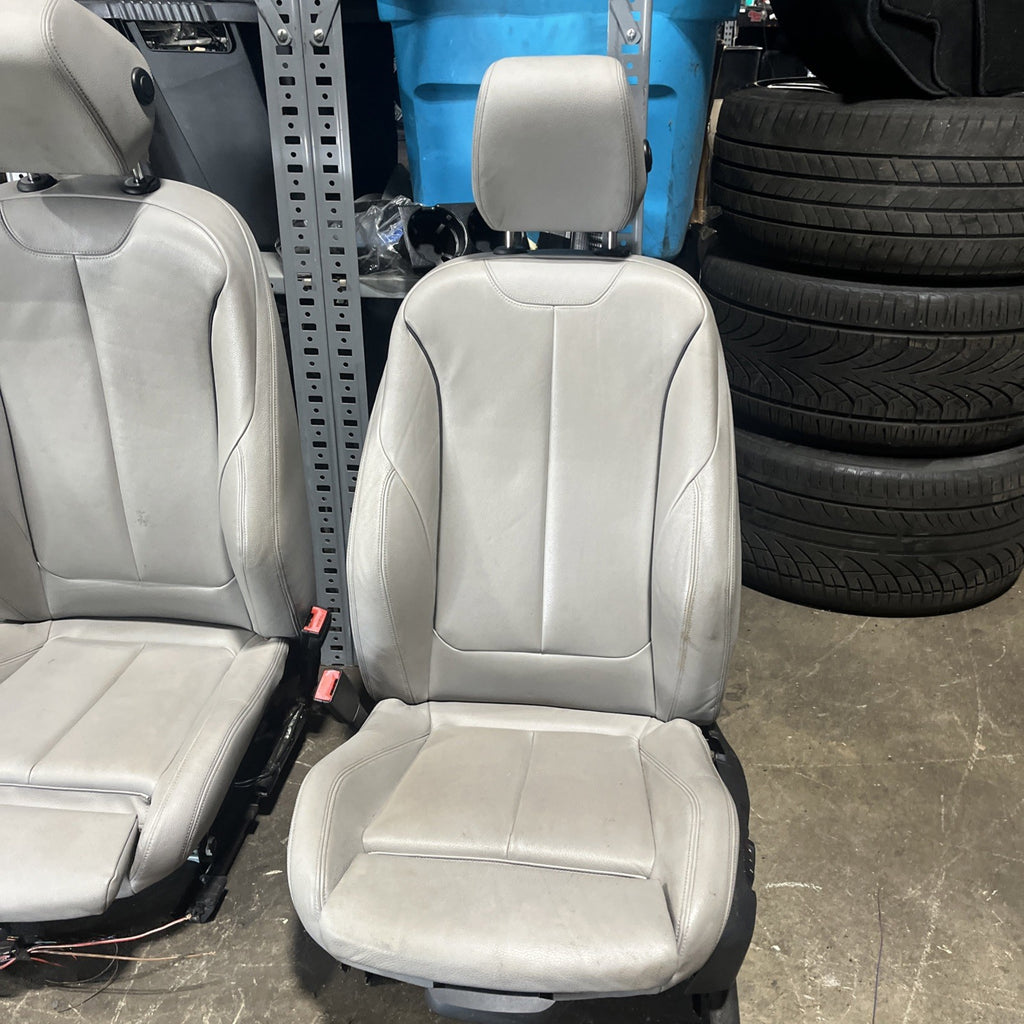 ☑️ BMW 2012-2016 F30 FRONT SPORT SEATS PAIR SET OYSTER OEM NON-HEATED