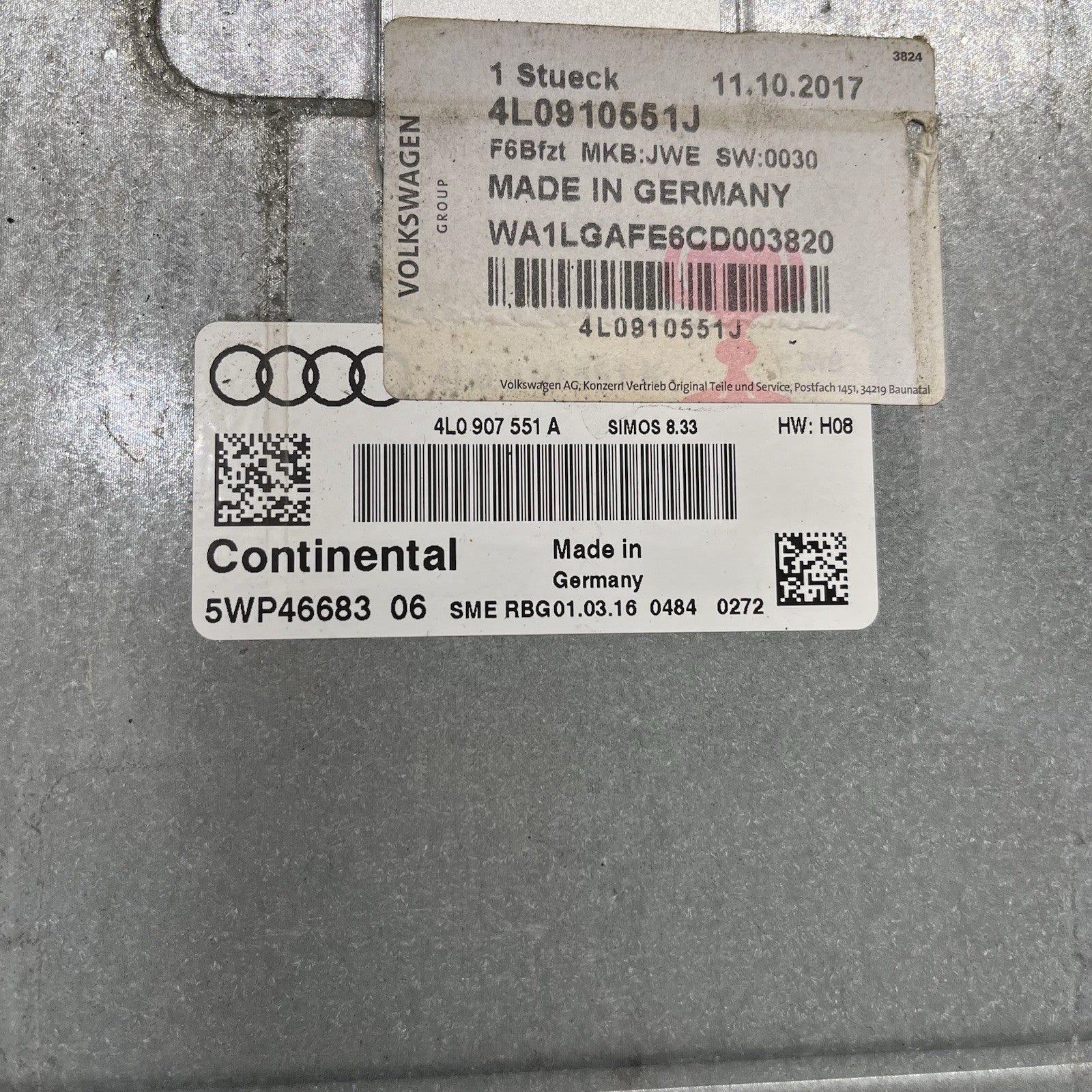 ☑️ 2013 2014 2015 AUDI Q7 3.0T V6 CTWB ENGINE CONTROL MODULE ECM ECU 4L0910551P
