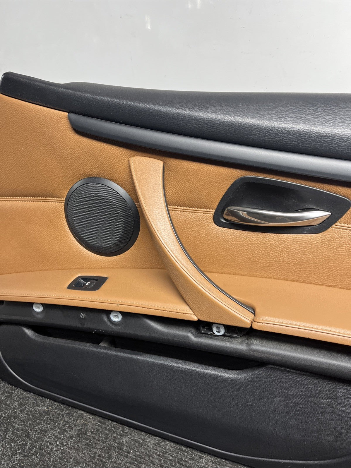 ☑️ 07-13 OEM BMW E93 E92 Front Passenger Door Card Panels Black Dakota LEATHER