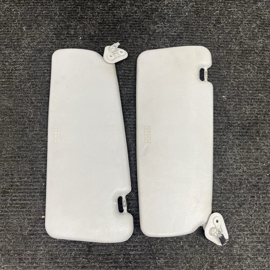 ☑️ 1995-1999 BMW E36 Coupe Sedan Sun Visor Pair Grey Vinyl Left Right OEM