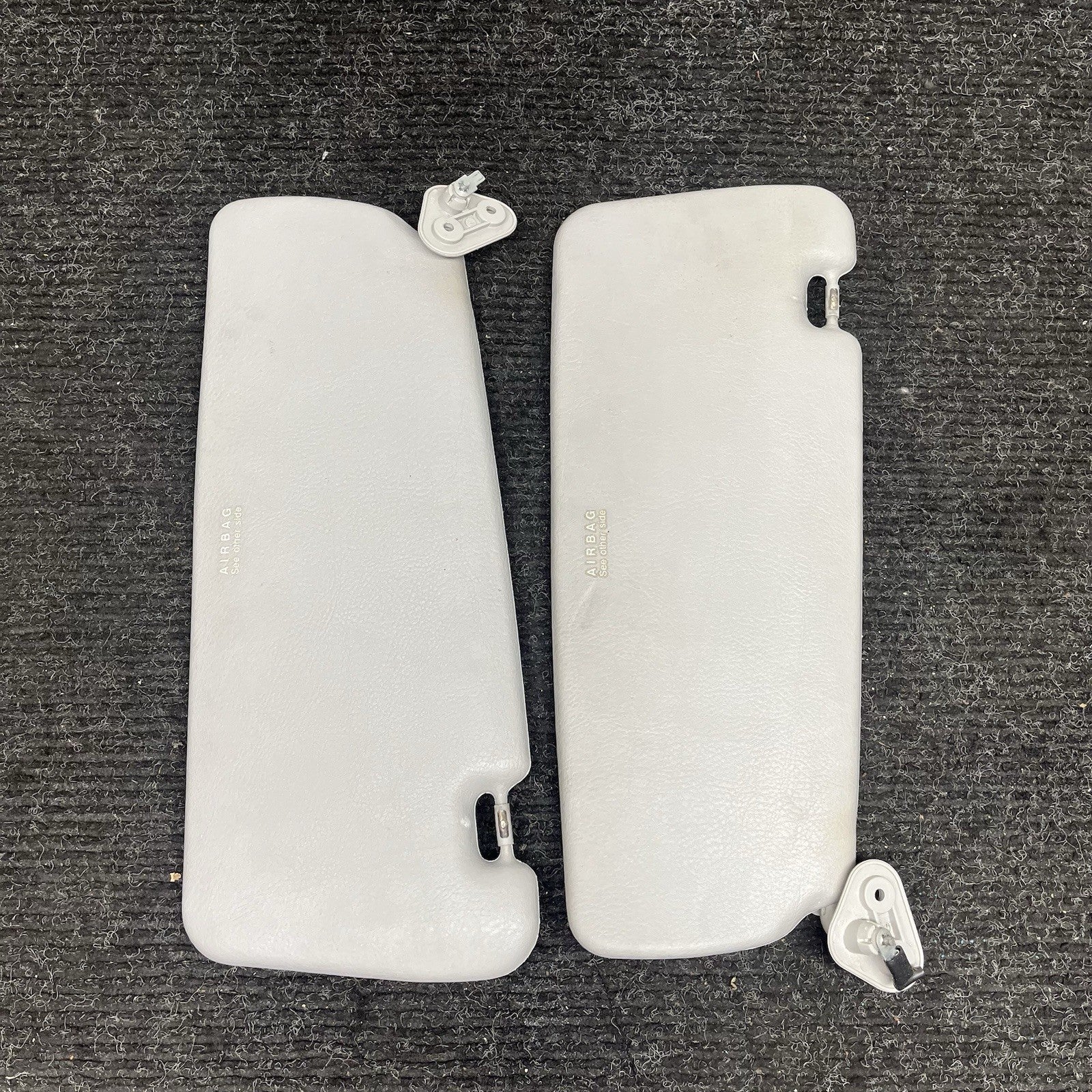 ☑️ 1995-1999 BMW E36 Coupe Sedan Sun Visor Pair Grey Vinyl Left Right OEM