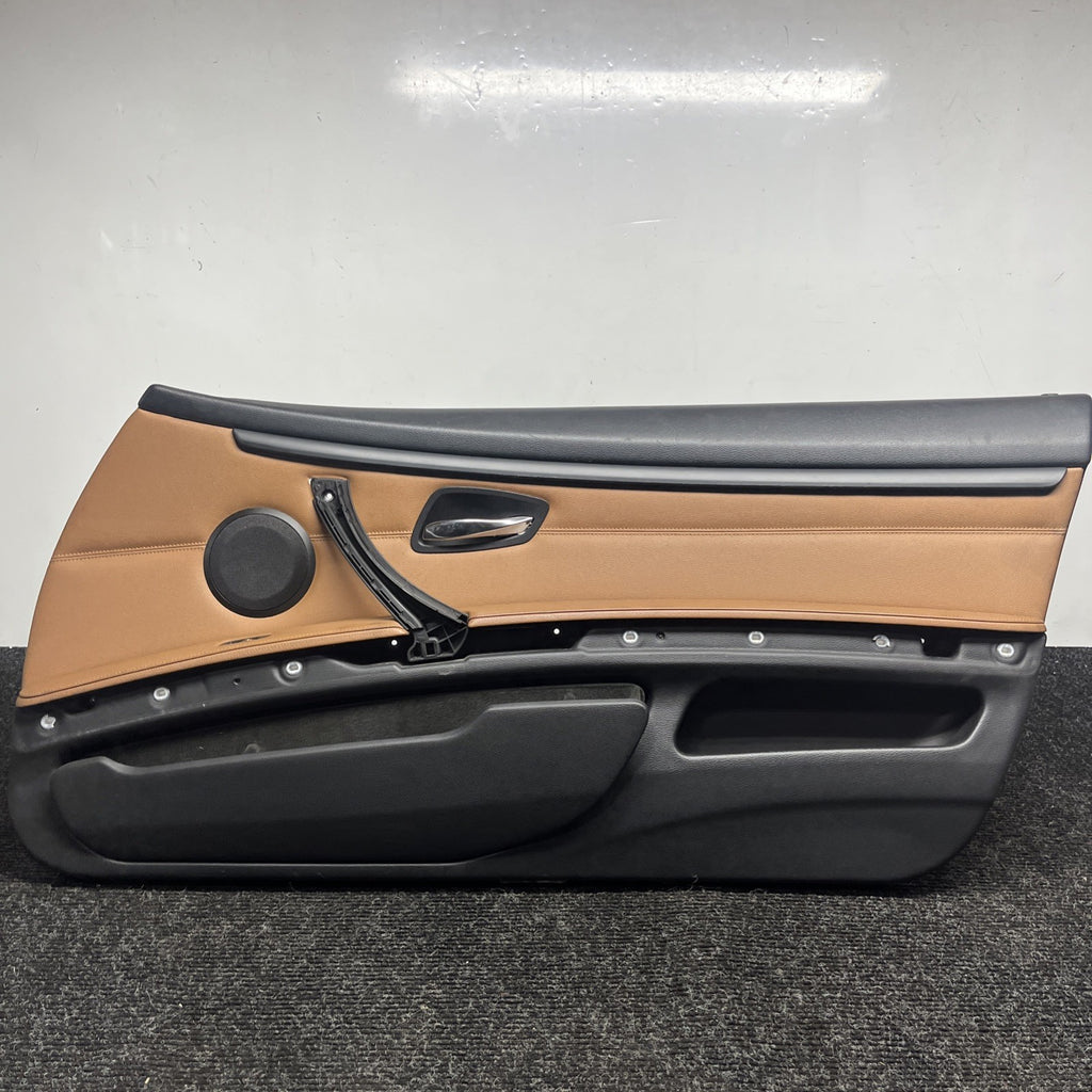 ☑️ 07-13 OEM BMW E93 E92 Front Passenger Door Card Panels Black Dakota LEATHER
