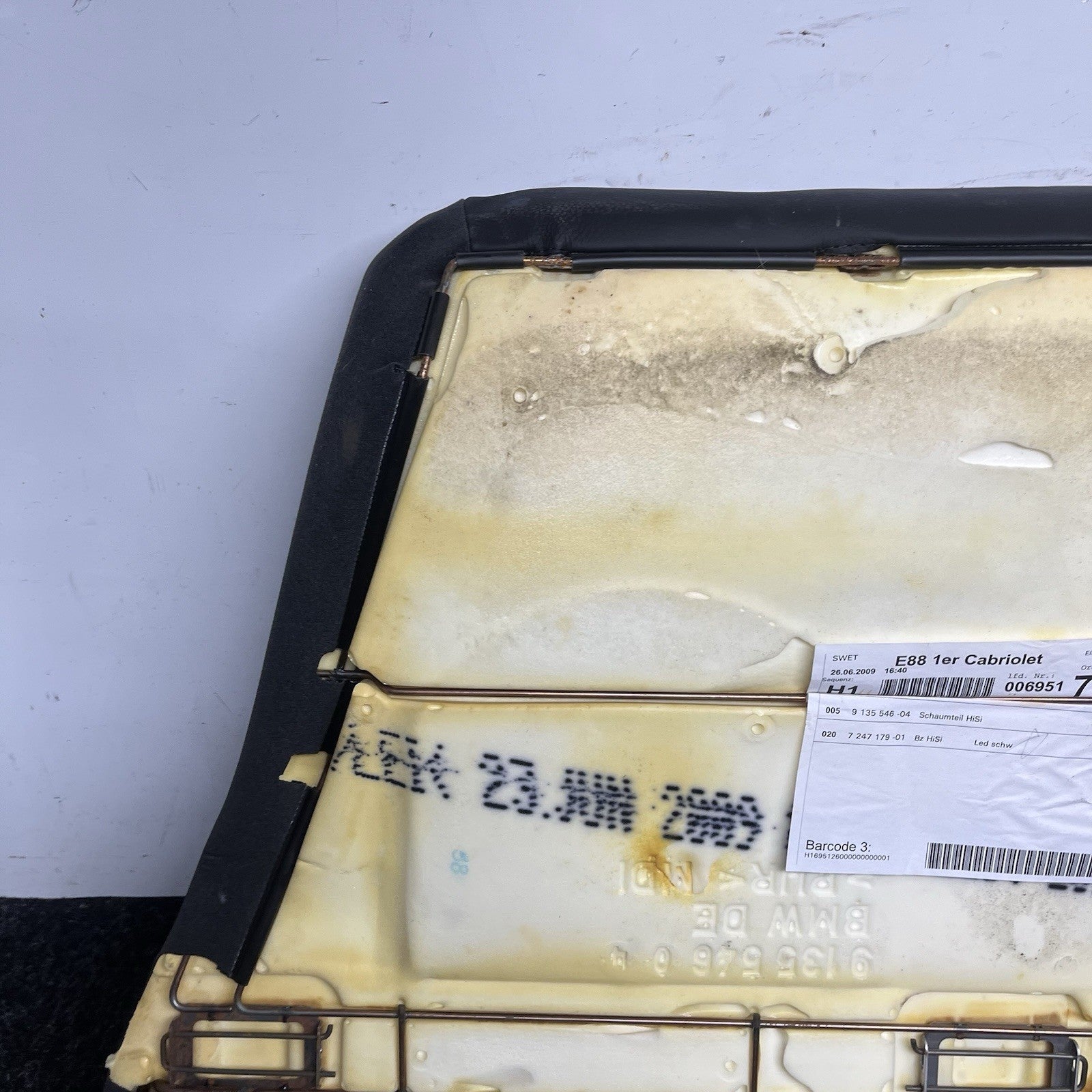 ☑️ 08-13 OEM BMW E82 E88 128 135 Rear Seat Lower Cushion Leather Black