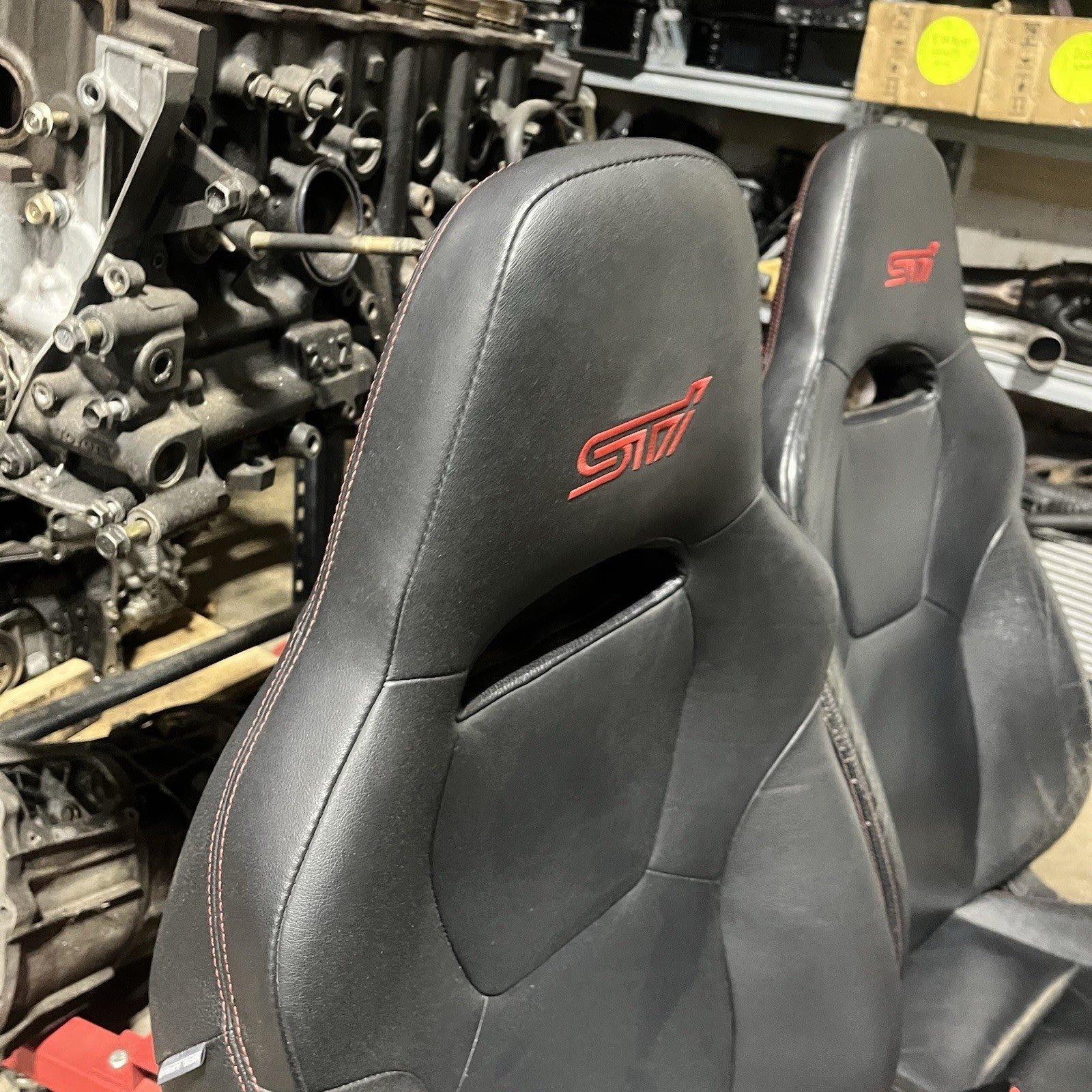☑️ 2008-14 SUBARU WRX STI LIMITED OEM FRONT LEATHER SEAT PAIR LEFT RIGHT FACTORY