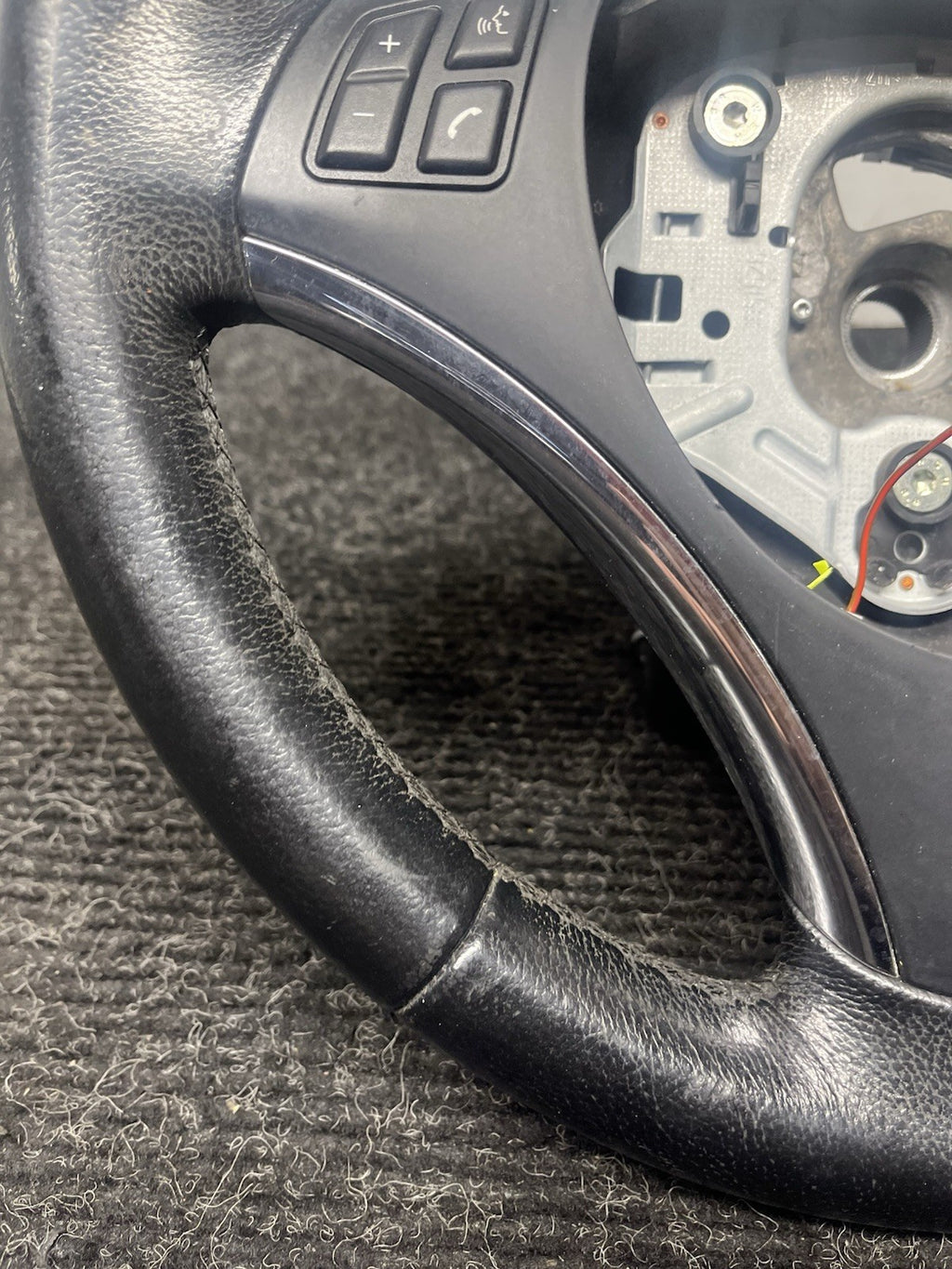 ☑️ 06-10 OEM BMW E92 E93 335 Sport Steering Wheel Black LEATHER Manual