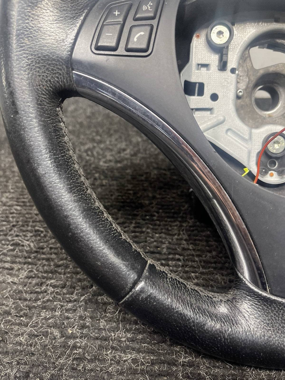 ☑️ 06-10 OEM BMW E92 E93 335 Sport Steering Wheel Black LEATHER Manual