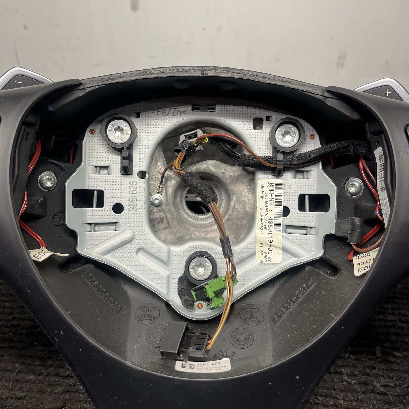 ☑️OEM BMW E82 E88 E90 Steering Wheel M SPORT PERFORATED Black Leather w/Shifters