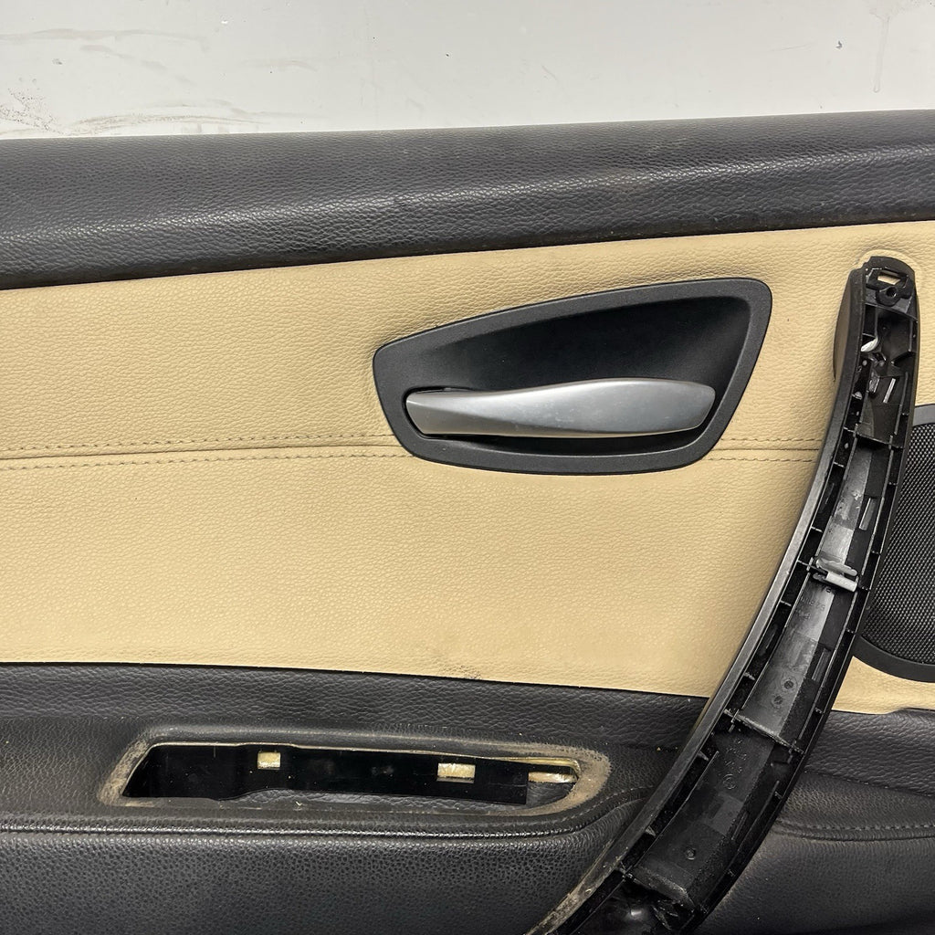 ☑️ 08-13 BMW E88 E82 135i 128i Front Driver Door Card Panel Vinyl Oyster