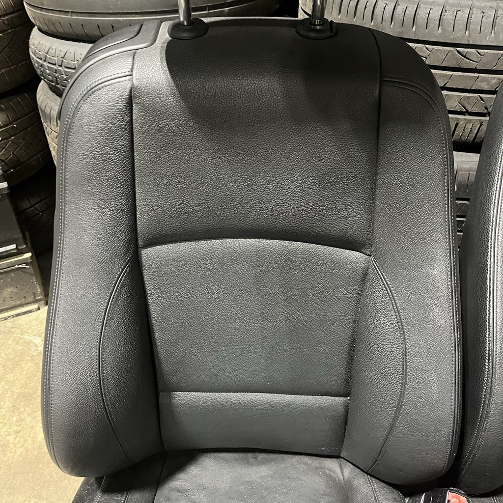 ☑️ 08-13 OEM BMW E82 128 135 Coupe Front Power Sport Seats Boston Leather Black