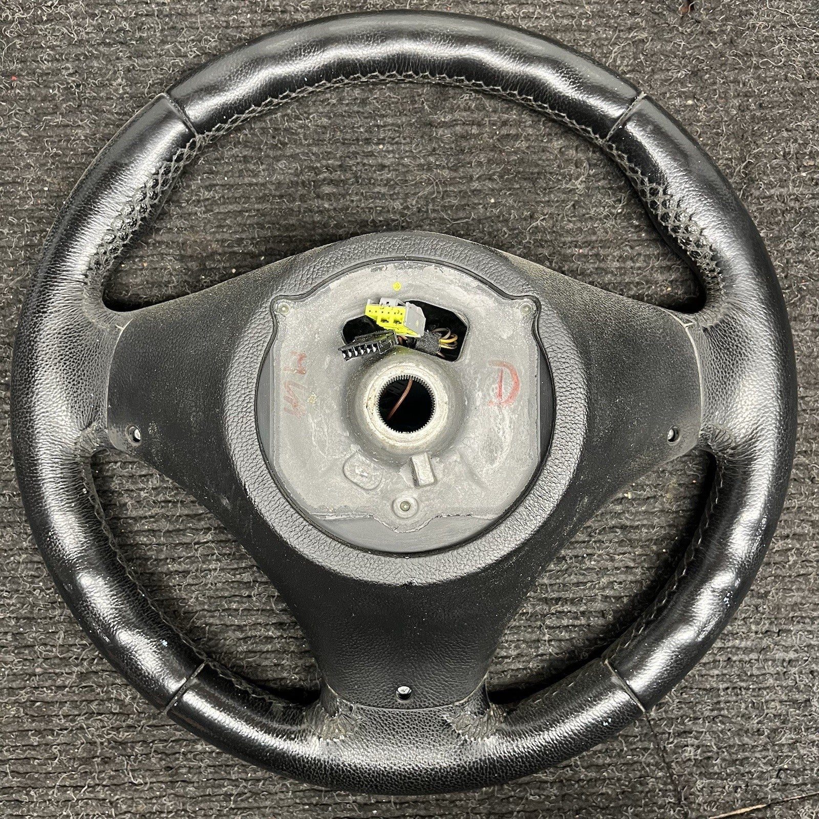 ☑️ 06-10 OEM BMW E92 E93 335 Sport Steering Wheel Black LEATHER w/ Manual