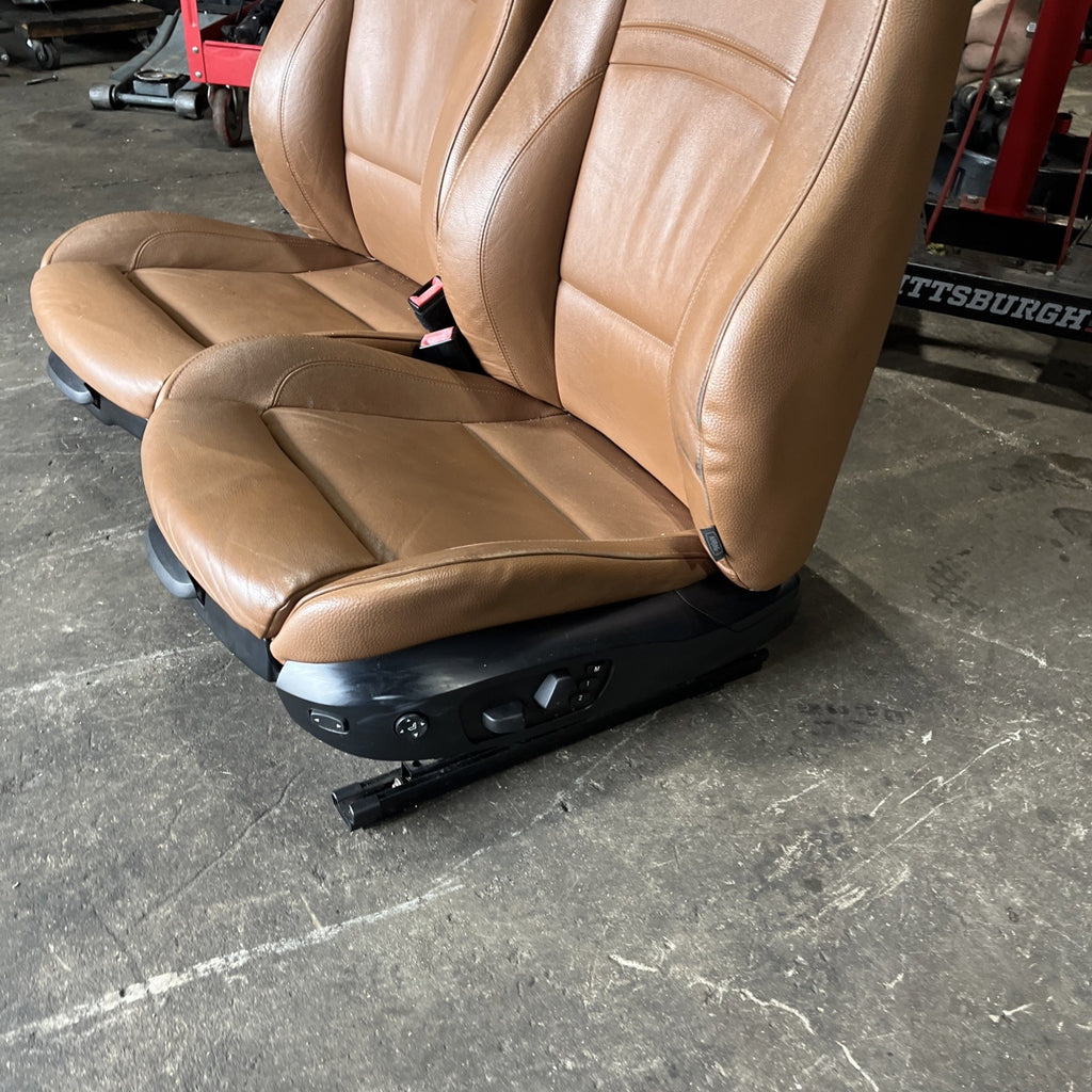 ☑️ BMW E92 328 335 2dr Front & Right Interior Sport Seat Set Saddle Brown OEM
