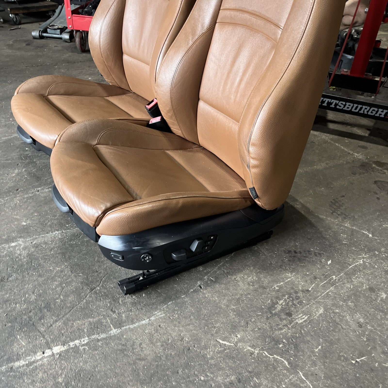 ☑️ BMW E92 328 335 2dr Front & Right Interior Sport Seat Set Saddle Brown OEM