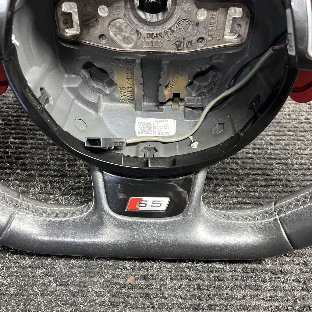 ☑️ 2013-2017 AUDI S5 SPORT LEATHER STEERING WHEEL w/ SHIFT PADDLES