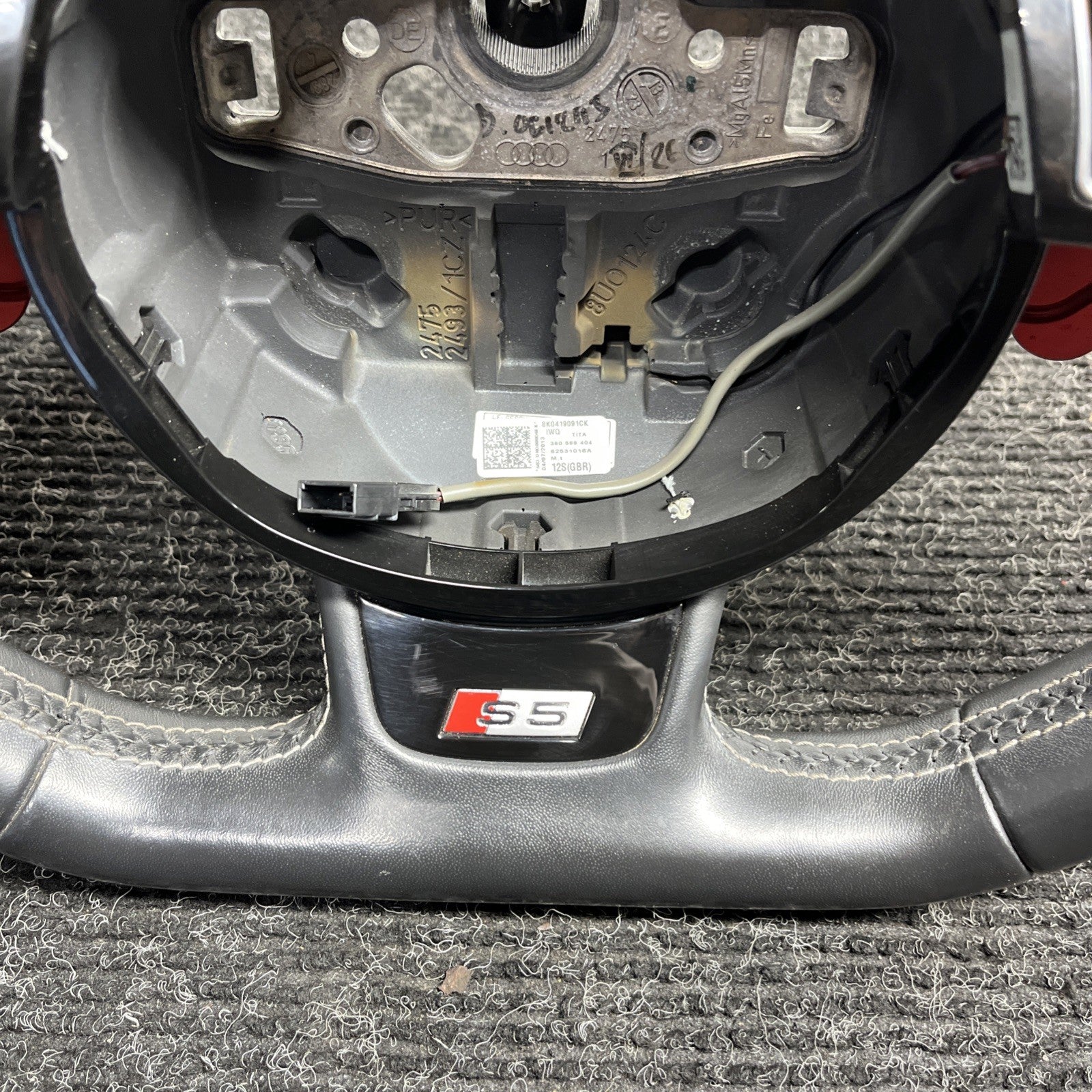 ☑️ 2013-2017 AUDI S5 SPORT LEATHER STEERING WHEEL w/ SHIFT PADDLES