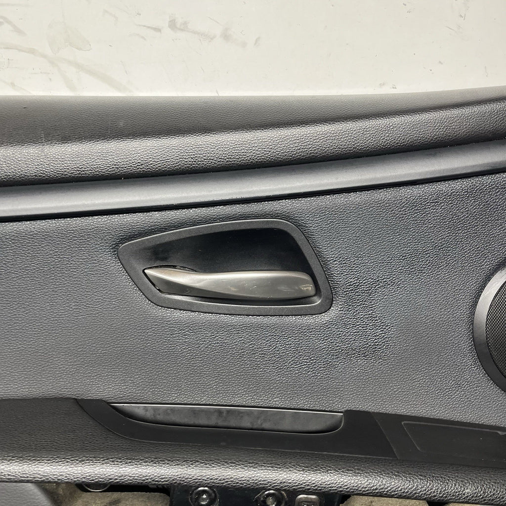 ☑️ 07-13 OEM BMW E93 E92 Front Left Driver Door Card Panels Black Dakota LEATHER