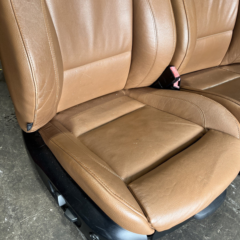 ☑️ BMW E92 328 335 2dr Front & Right Interior Sport Seat Set Saddle Brown OEM
