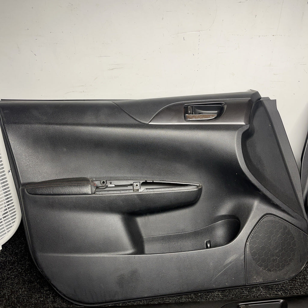 ☑️ 2011-2014 SUBARU IMPREZA WRX & STI DOOR PANELS DOOR CARDS BLACK/RED STITCHED