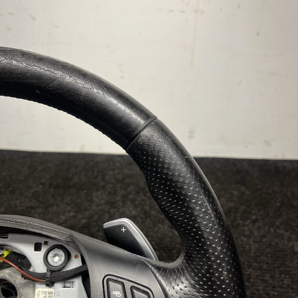 ☑️OEM BMW E82 E88 E90 Steering Wheel M SPORT PERFORATED Black Leather w/Shifters