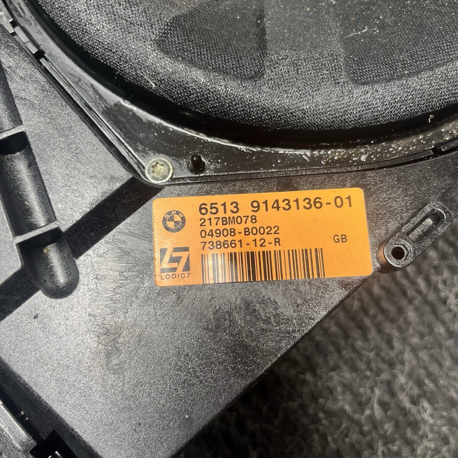 ☑️ 07-13 BMW E90 E92 328i 335i M3 Floor Speaker Subwoofer Passenger 9143136 OEM