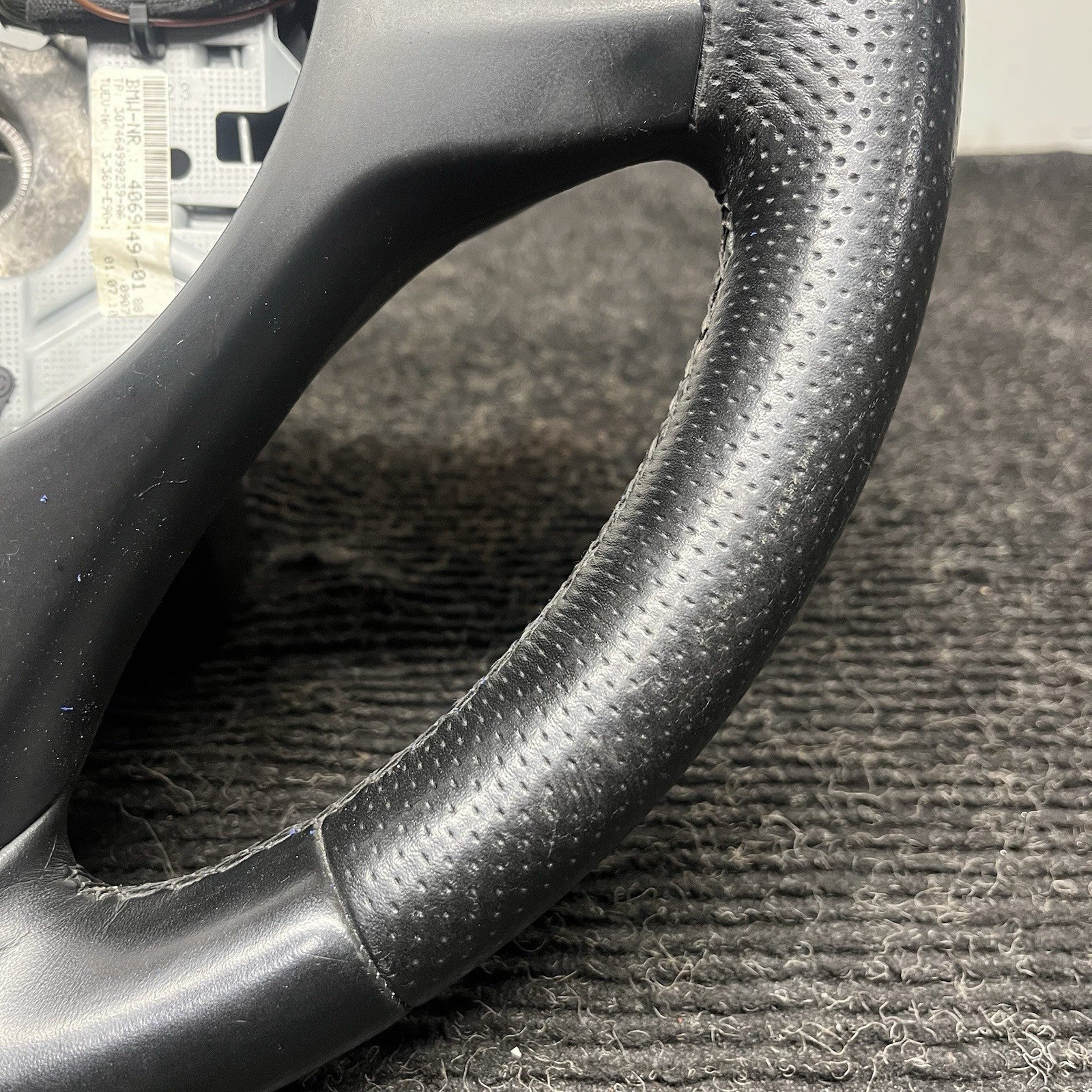 ☑️OEM BMW E82 E88 E90 Steering Wheel M SPORT PERFORATED Black Leather w/Shifters