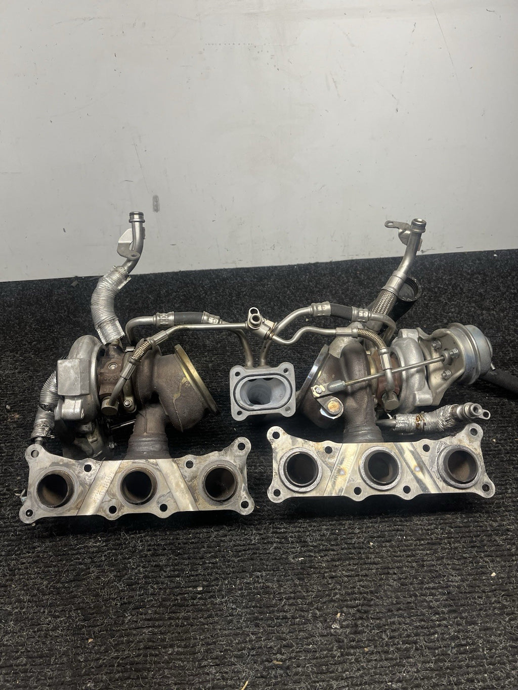 ☑️ 07-10 BMW 335I E90 E92 E93 N54 TWIN TURBO CHARGER SET MANIFOLD OEM 82k