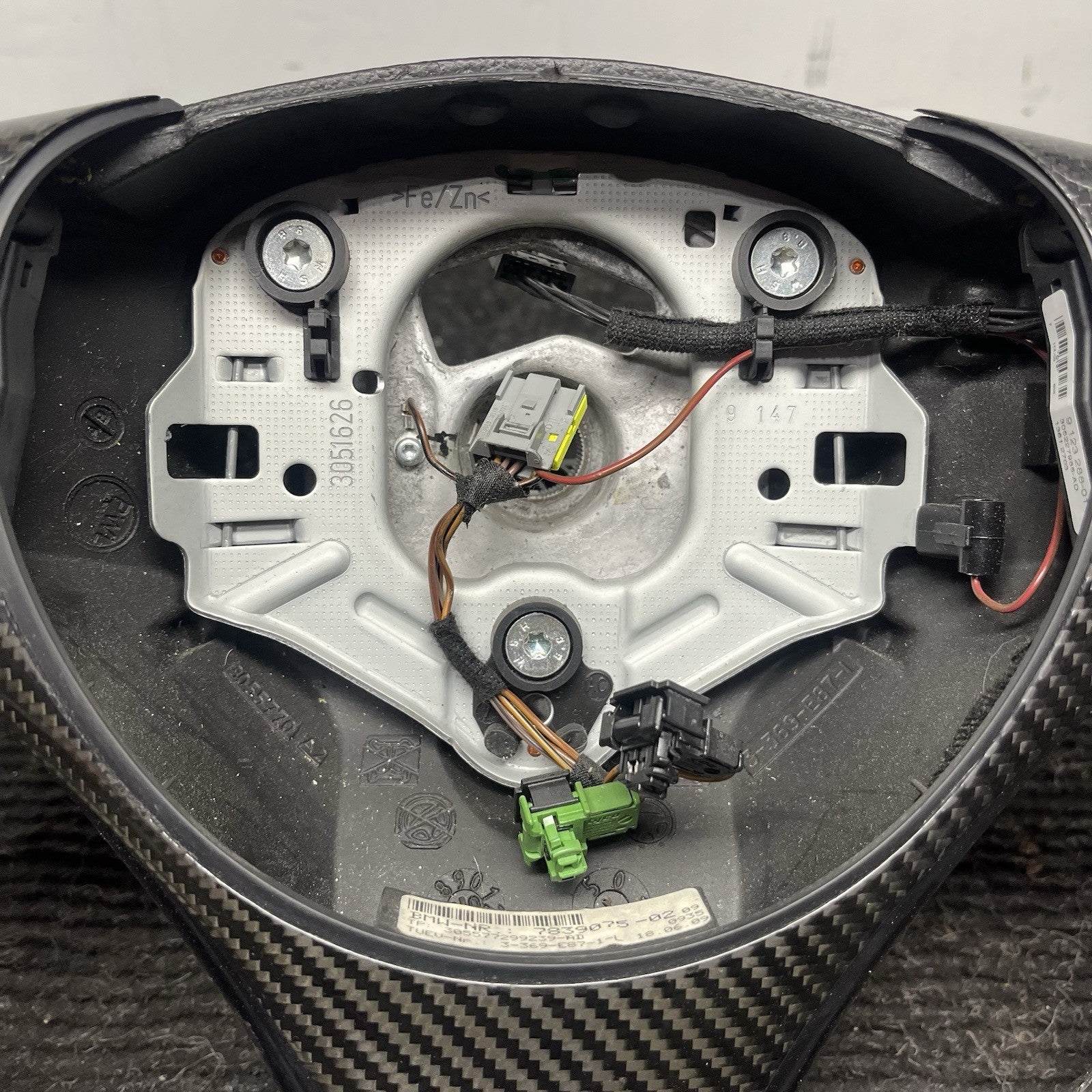☑️ 06-10 OEM BMW E92 E93 335 Sport Steering Wheel Black LEATHER w/ Manual