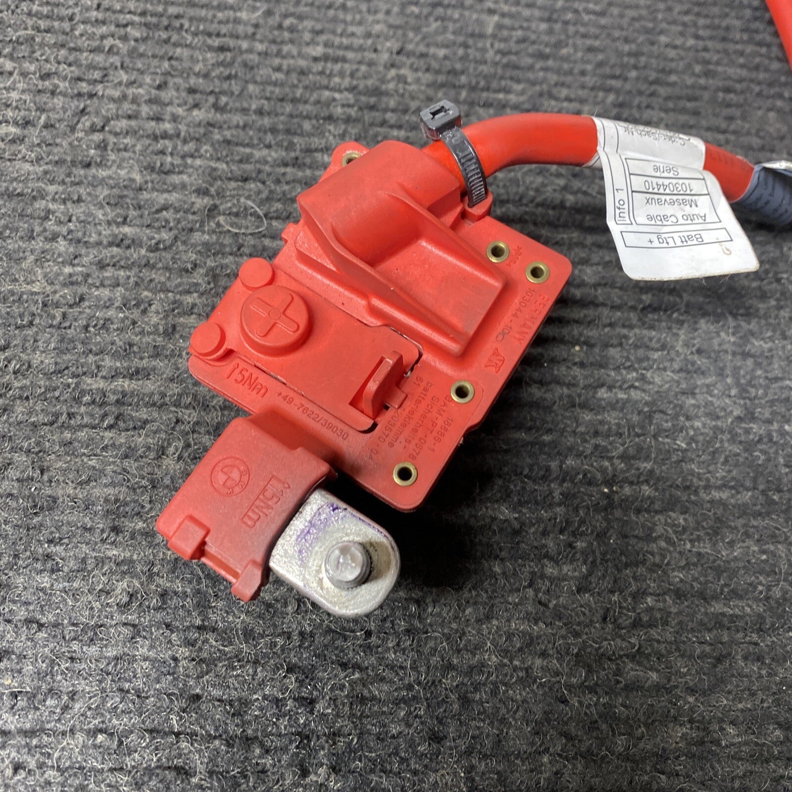 ☑️ 06-13 OEM BMW E82 E90 E92 M3 Battery Plus Pole Terminal Positive Red Cable