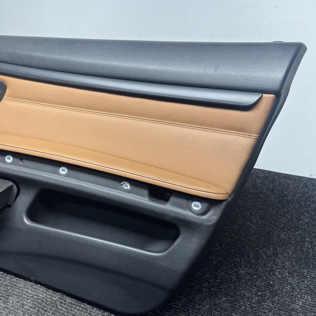 ☑️ 07-13 OEM BMW E93 E92 Front Passenger Door Card Panels Black Dakota LEATHER