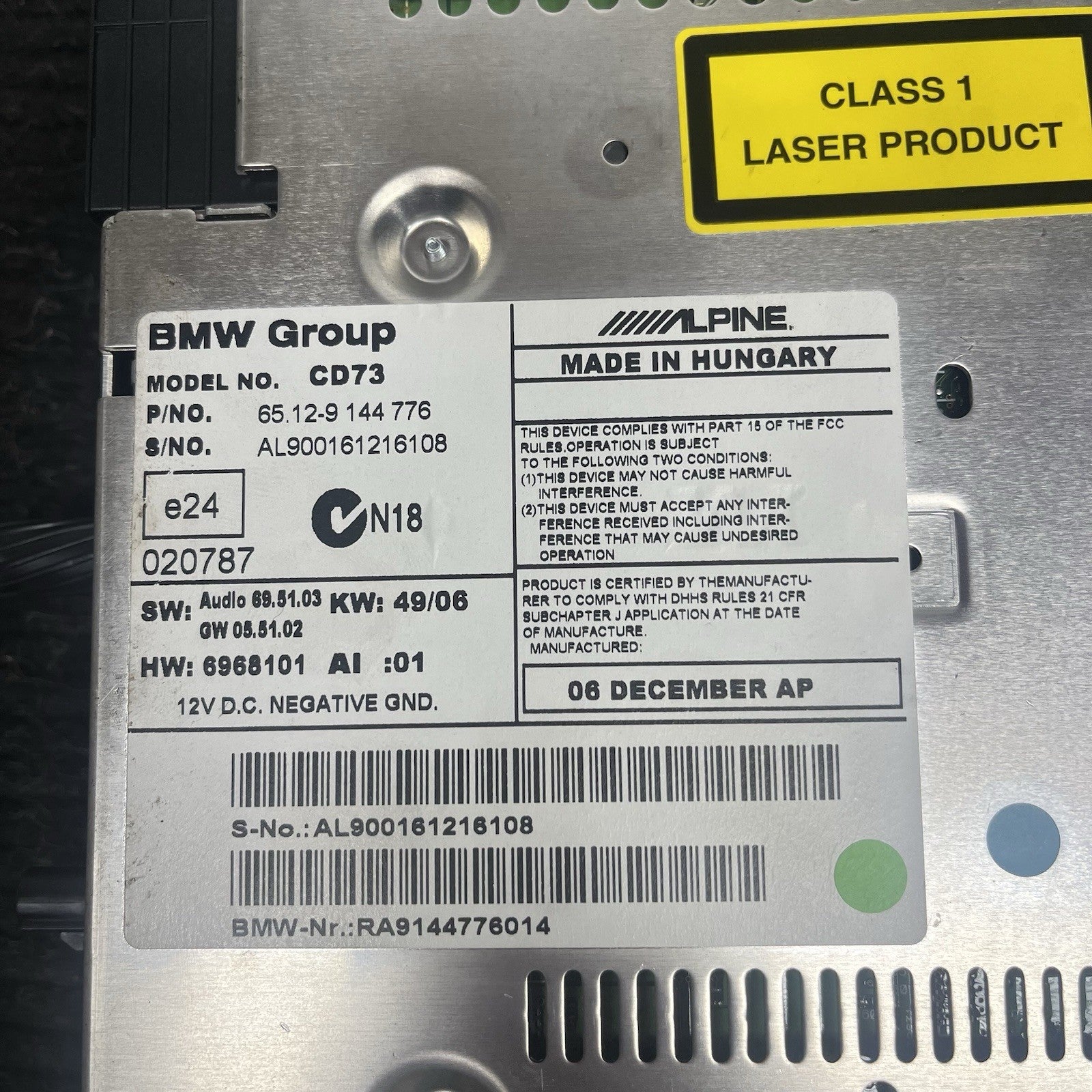 ☑️ BMW E88 E82 E90 E92 E93 E84 1/3 Series Professional Radio Stereo CD OEM NOTE