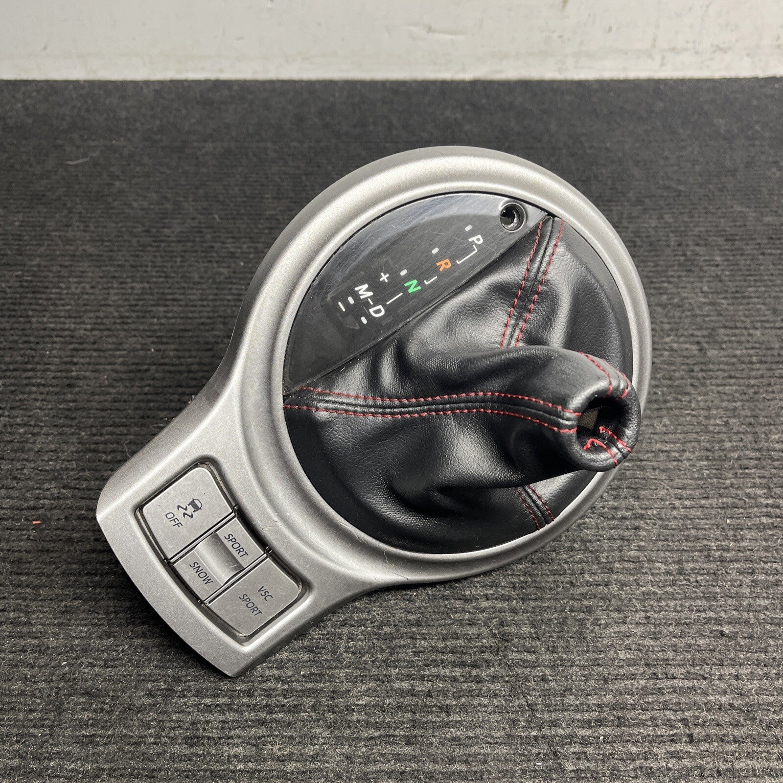 ☑️ 2013-2016 SUBARU BRZ FRS Automatic Gear Shifter Trim Boot Red Stitched OEM