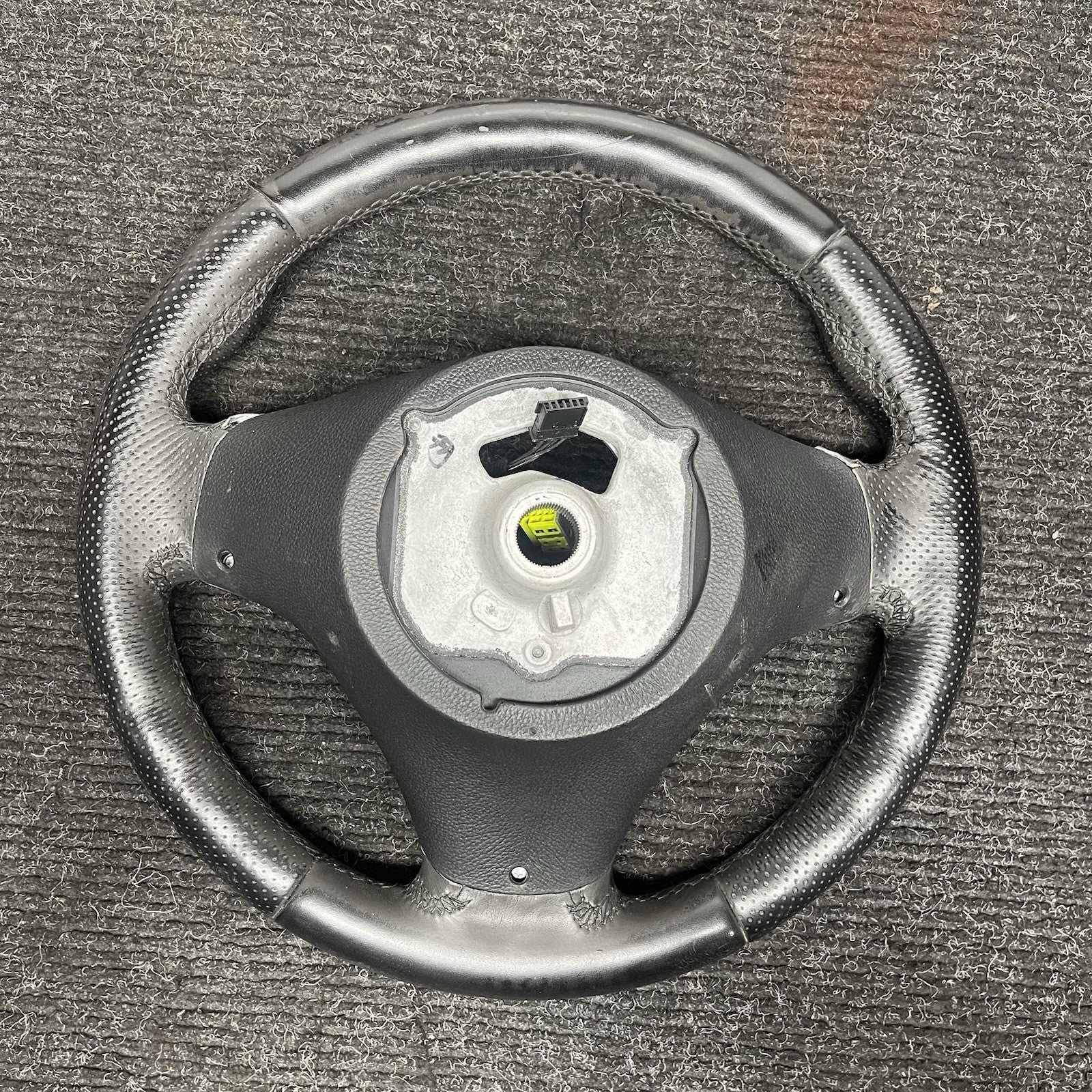 ☑️ 06-10 OEM BMW E92 E93 335 Sport Steering Wheel Black LEATHER w/ Manual