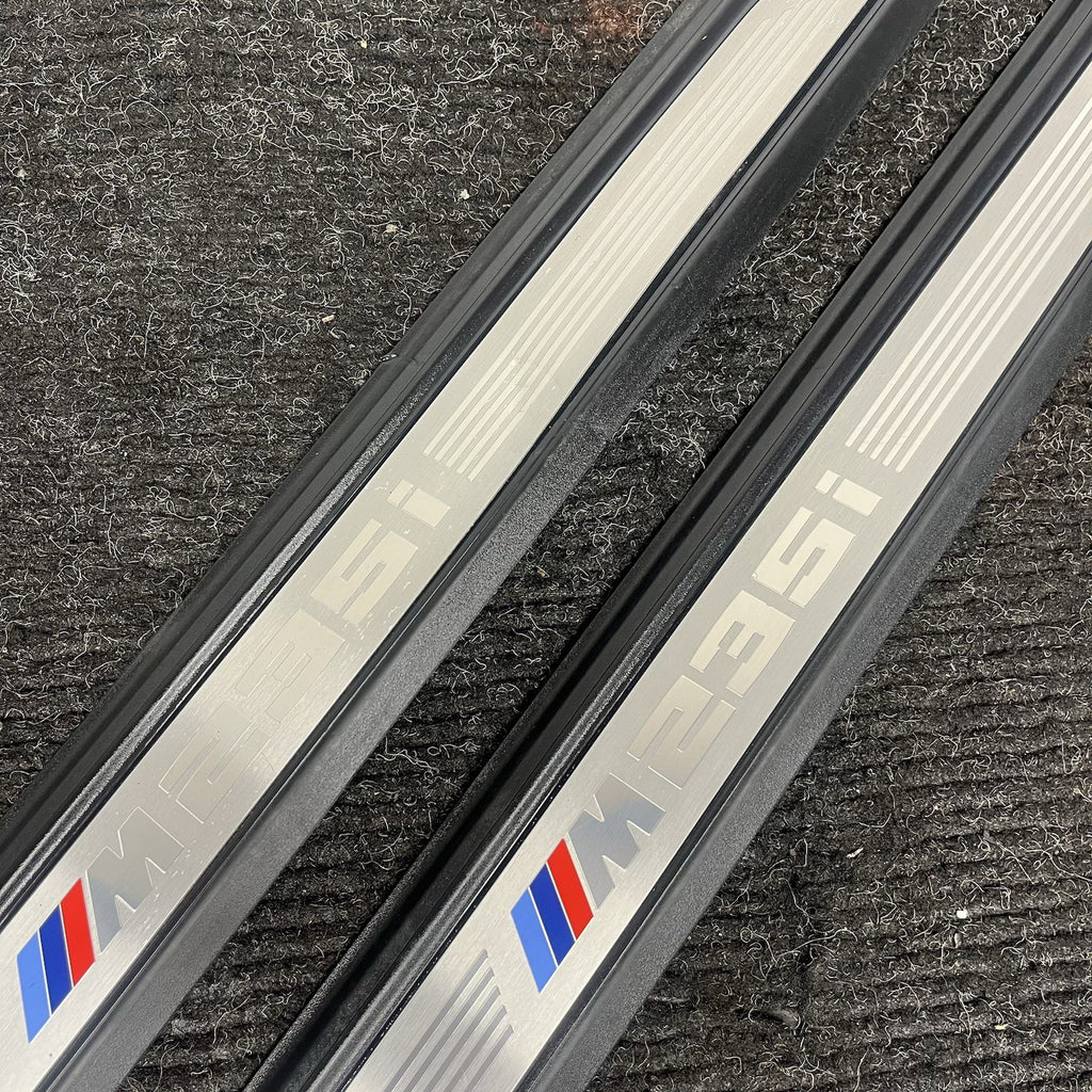 ☑️ 14-16 OEM BMW F22 M235 Pair Front Door Sills M SPORT Scuff Plate Trim SET
