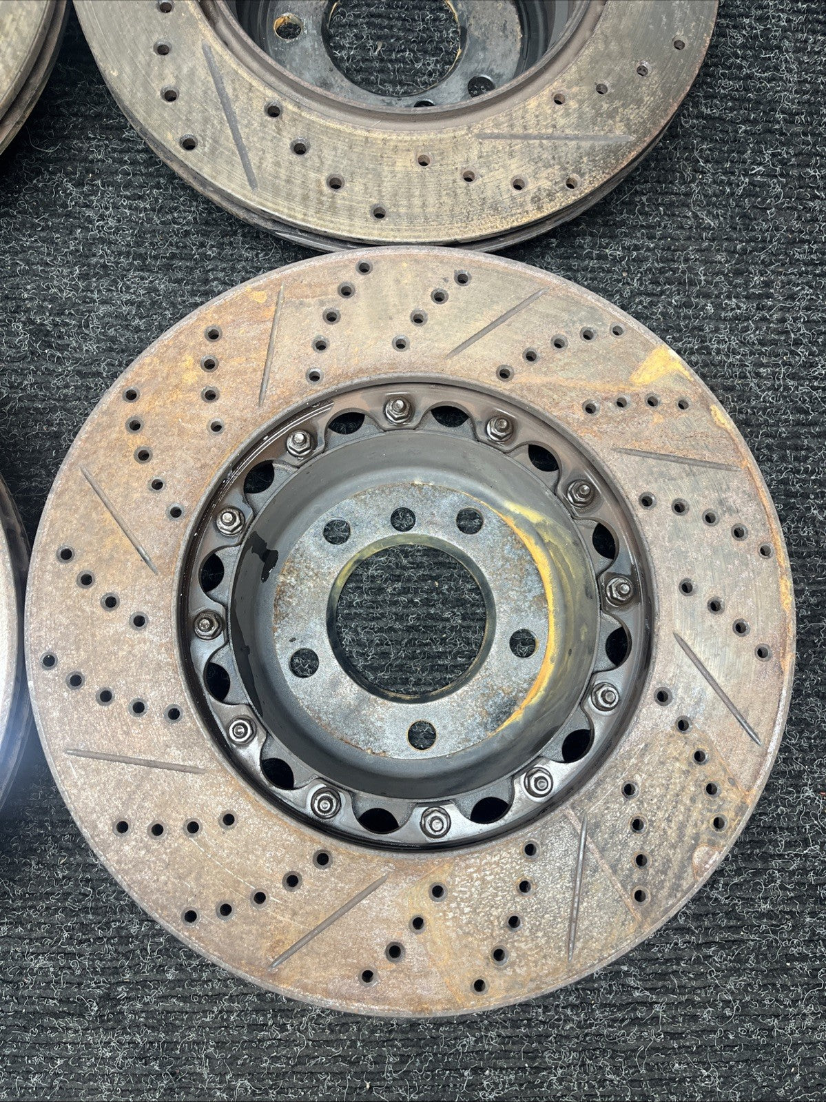 ☑️ BMW 135i ECS Tuning Cross-Drilled Slotted Semi-Floating Brake Rotor FULL SET