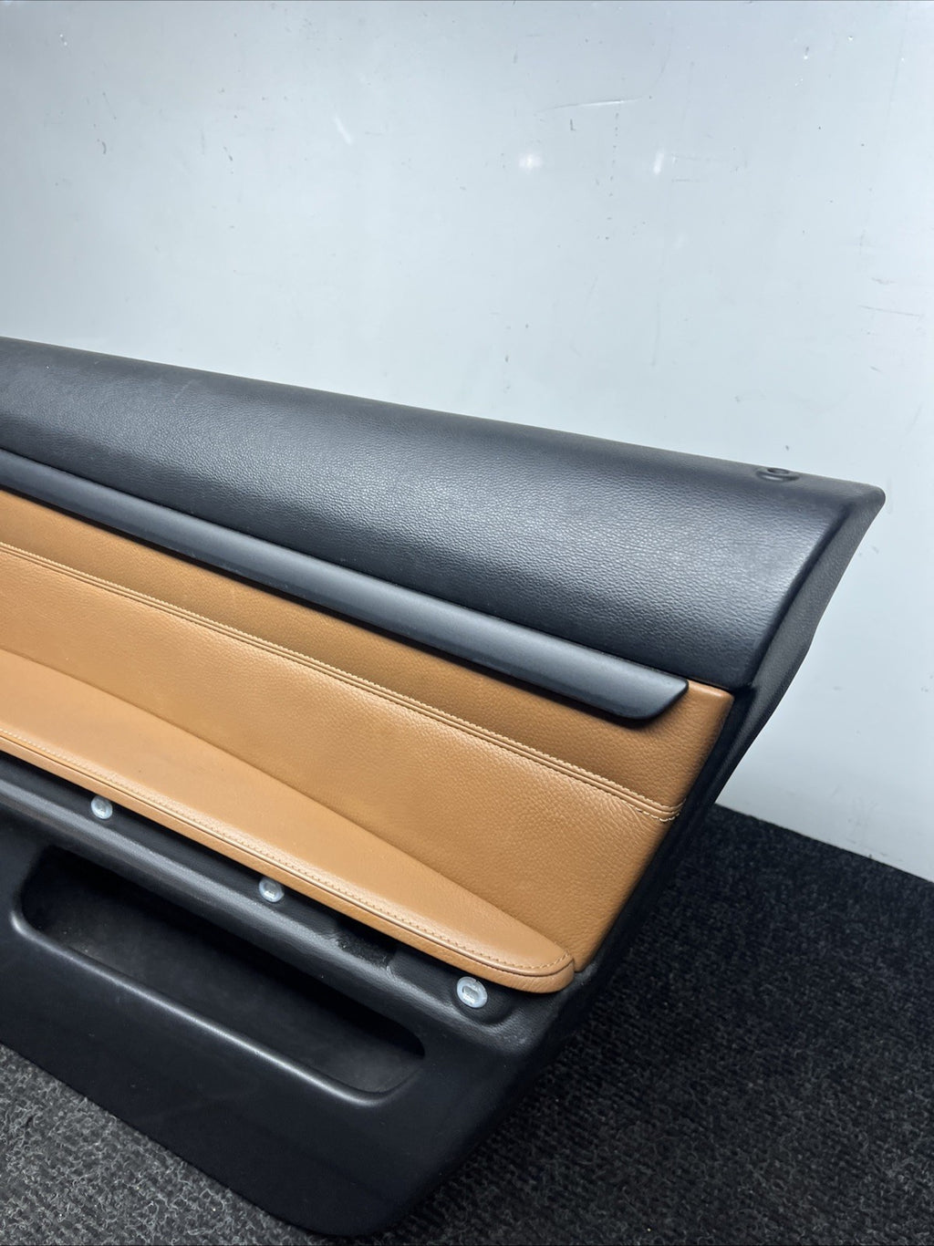 ☑️ 07-13 OEM BMW E93 E92 Front Passenger Door Card Panels Black Dakota LEATHER