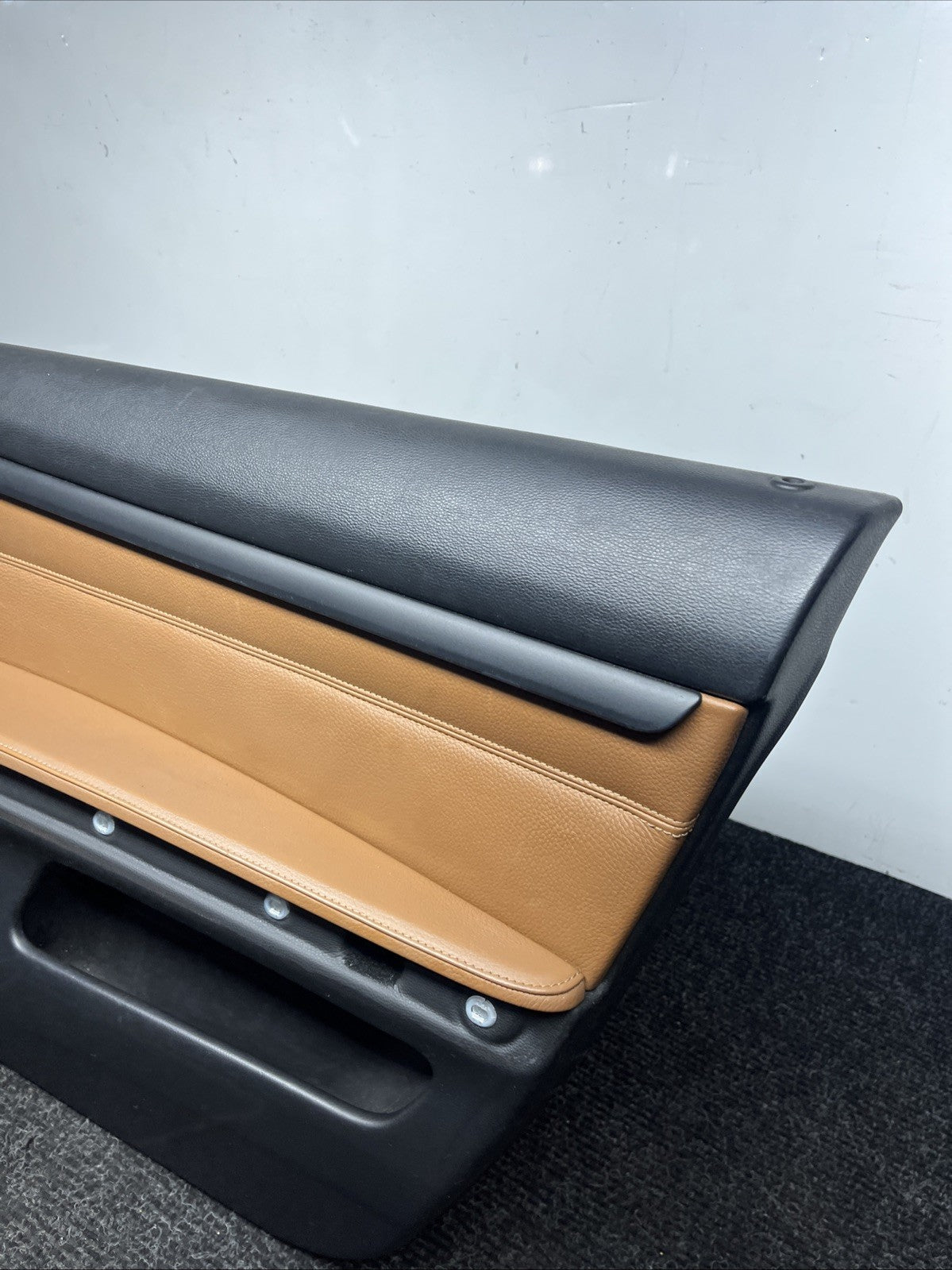 ☑️ 07-13 OEM BMW E93 E92 Front Passenger Door Card Panels Black Dakota LEATHER