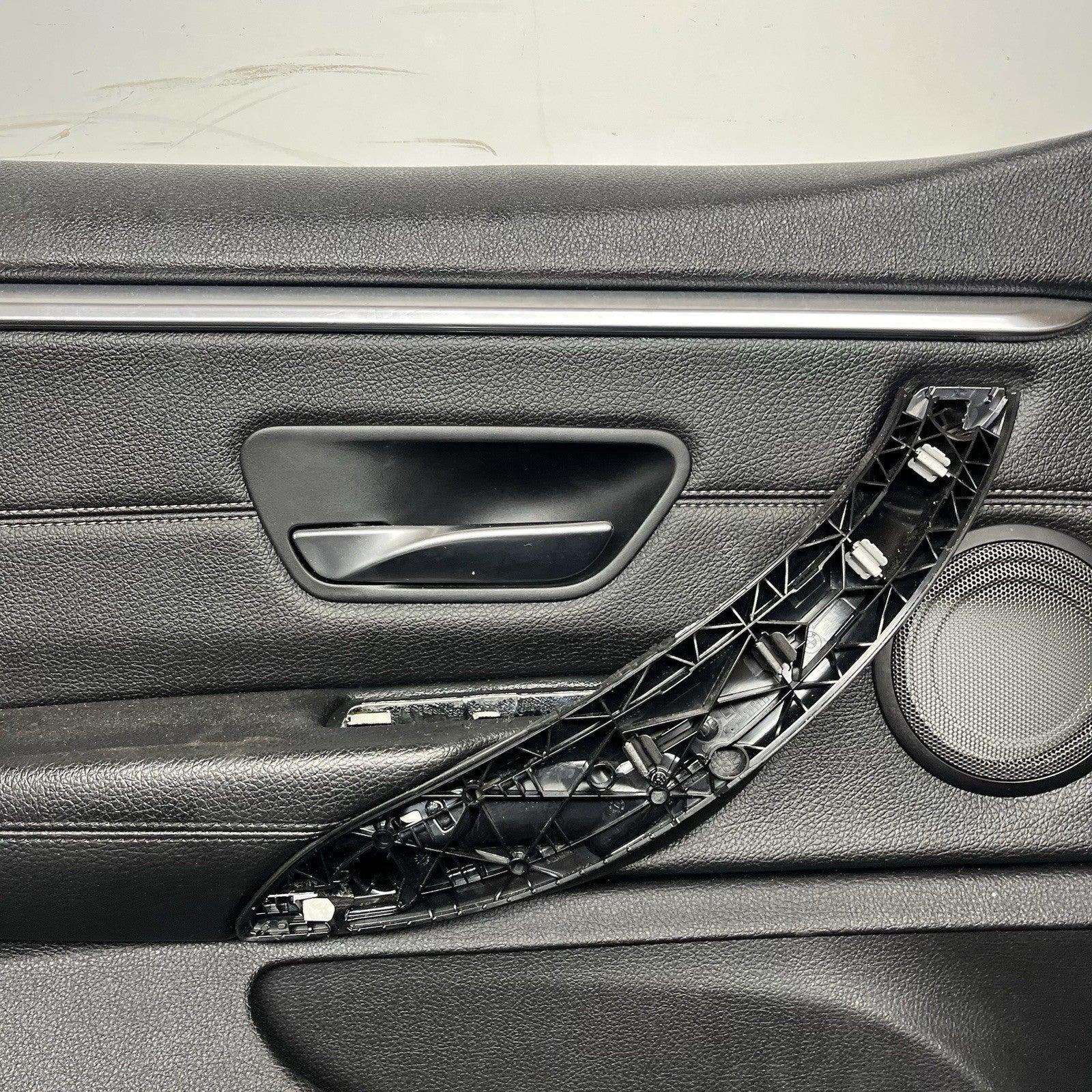 ☑️ 15-20 OEM BMW F36 428 430 Front Driver Side Door Card Panel Sensatec Black