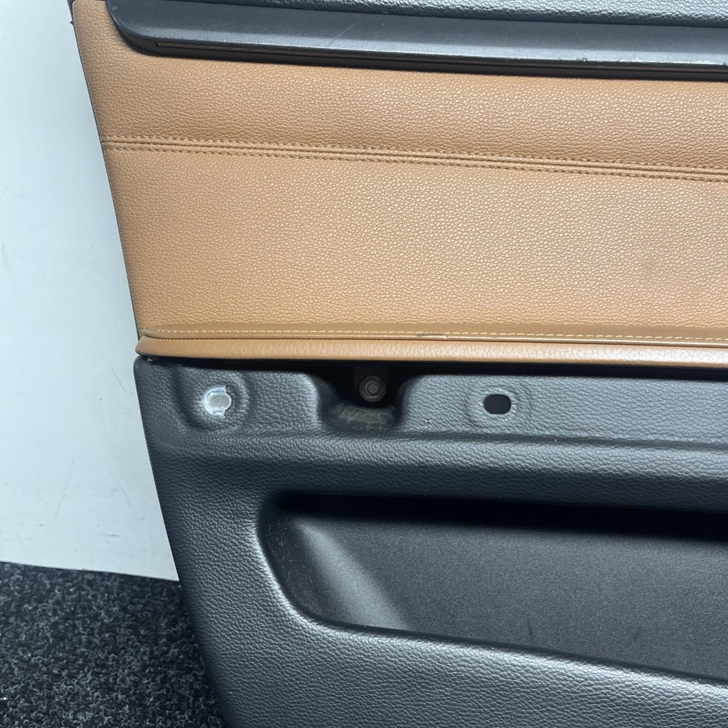 ☑️ 07-13 OEM BMW E93 E92 Front Driver Door Card Panels SADDLE BROWN LEATHER