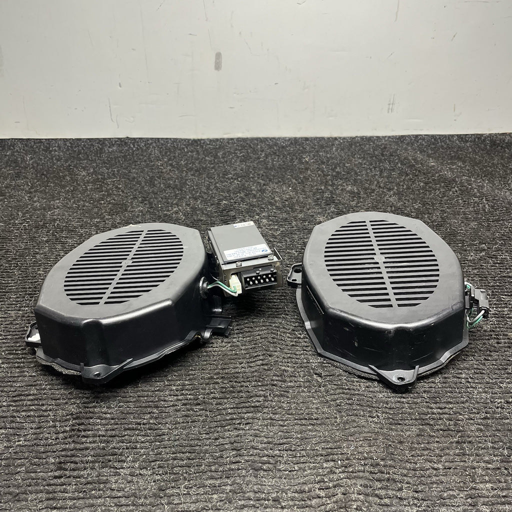 ☑️ 01-06 OEM BMW E46 330 M3 Left Right Deck Subwoofer Speaker Harman Kardon SET