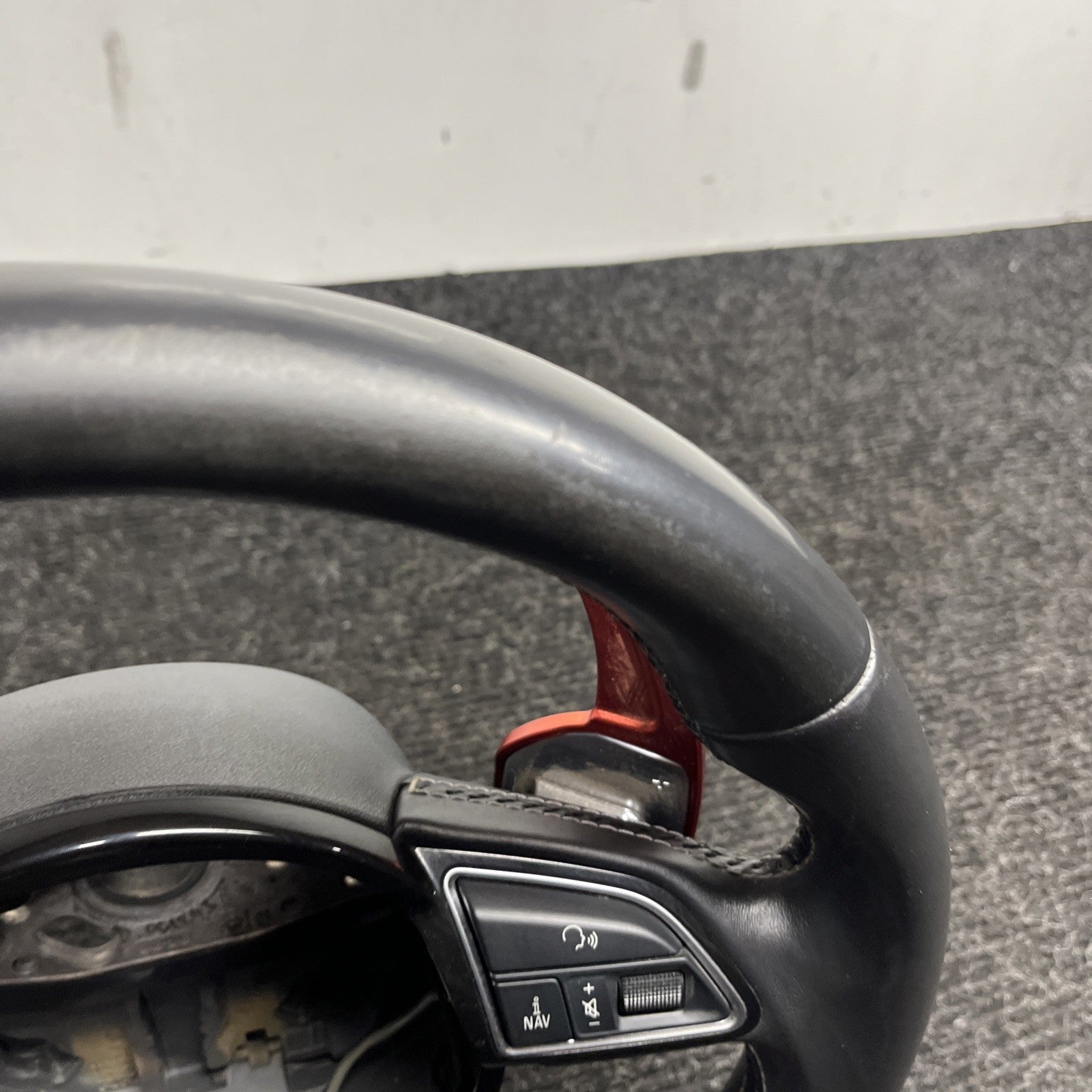 ☑️ 2013-2017 AUDI S5 SPORT LEATHER STEERING WHEEL w/ SHIFT PADDLES