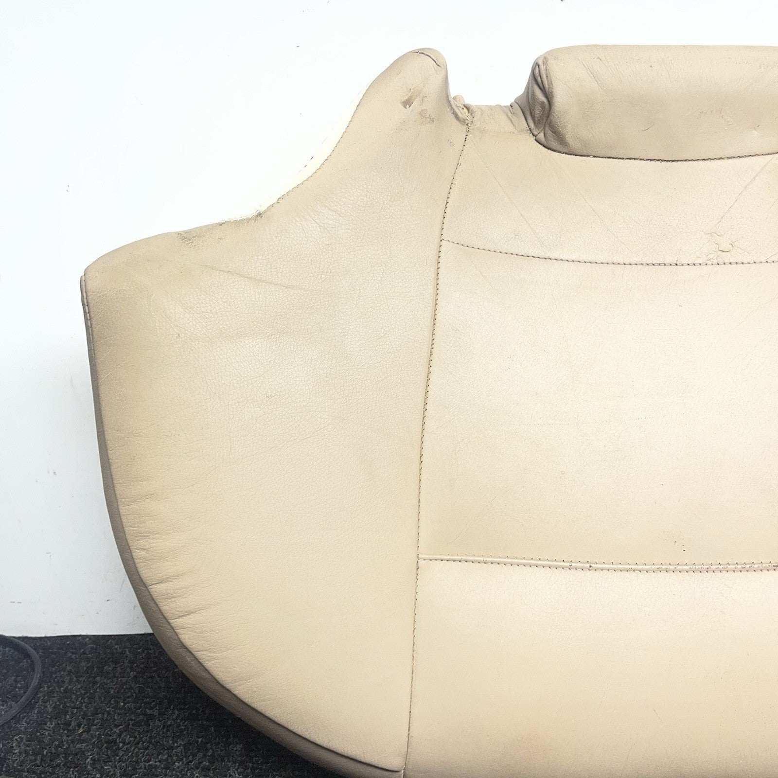 ☑️ 00-06 BMW E46 3-Series Coupe Rear Seat Bottom Bench Folding Beige Leather OEM
