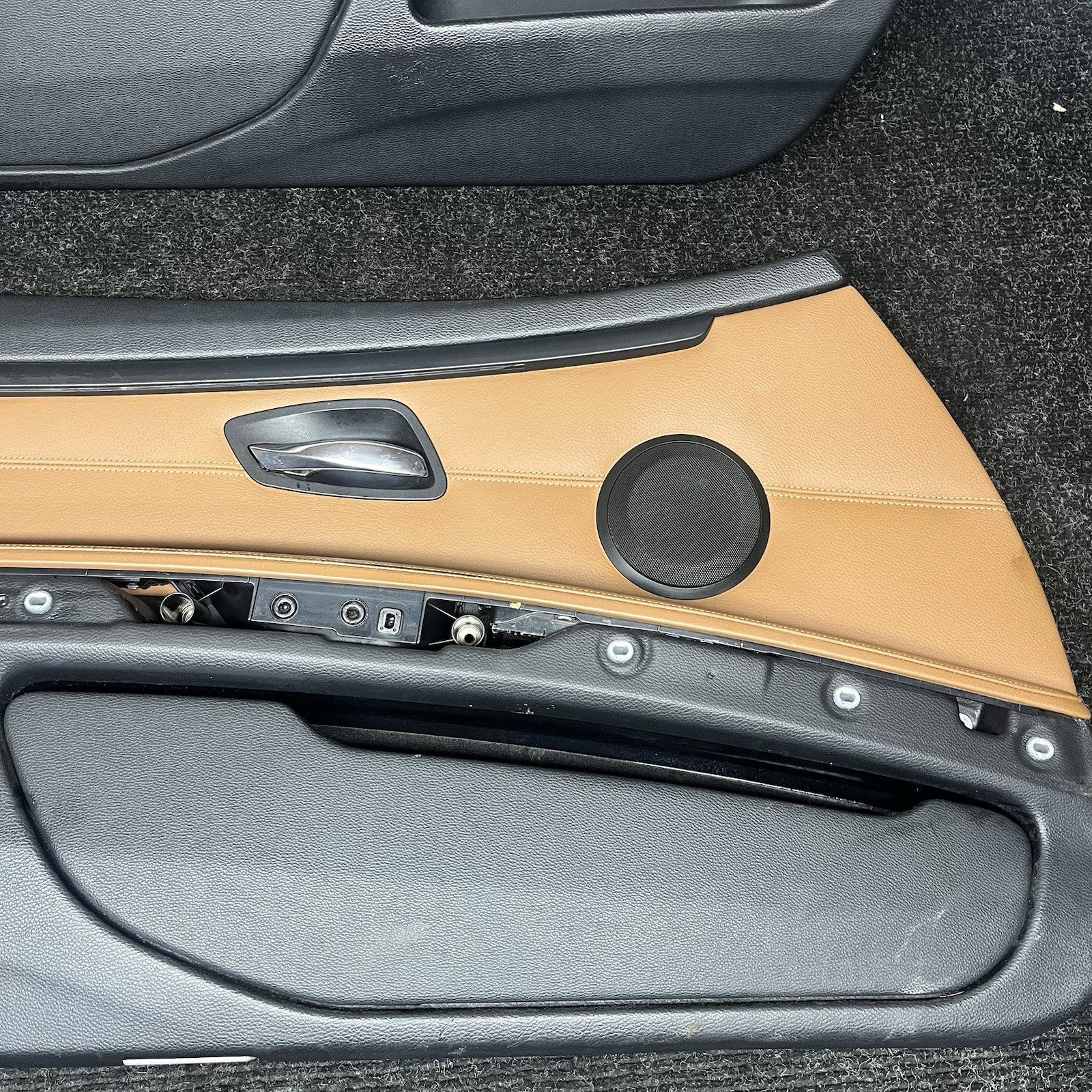 ☑️ 07-13 OEM BMW E92 E93 335 Front Left Right Door Cards Panels Saddle Brown SET