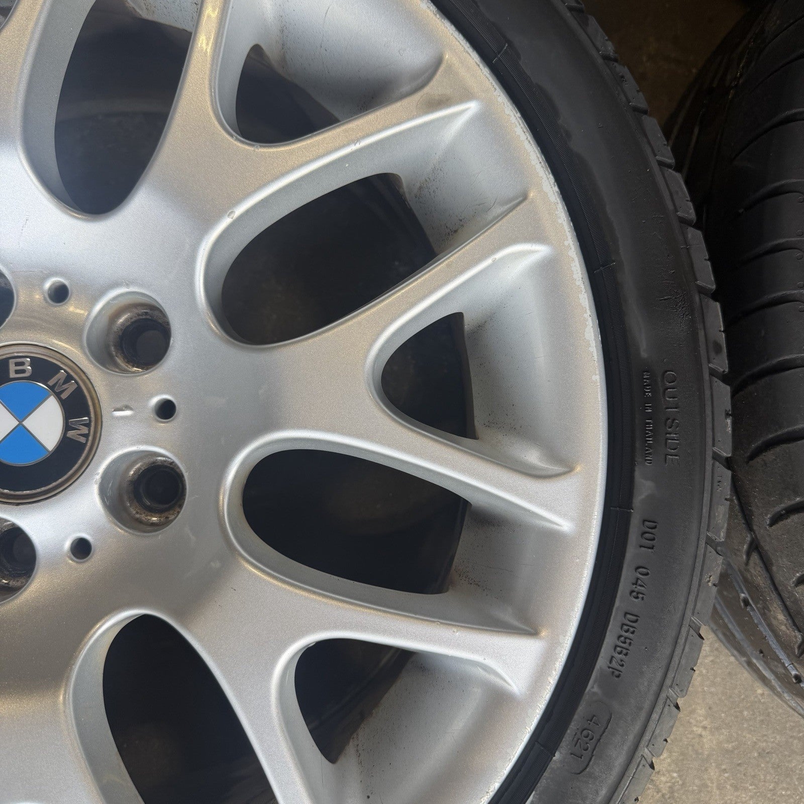 ☑️ 07-12 BMW E92 E90 E93 328i 335is Wheel Rim Tire Set Style 197 Silver BBS OEM