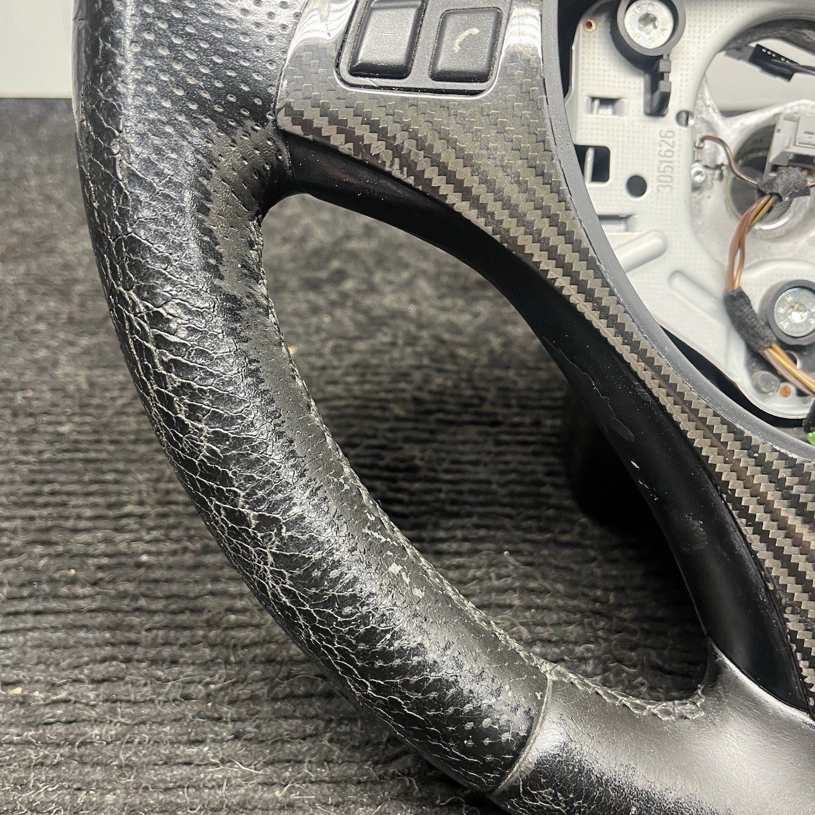 ☑️ 06-10 OEM BMW E92 E93 335 Sport Steering Wheel Black LEATHER w/ Manual