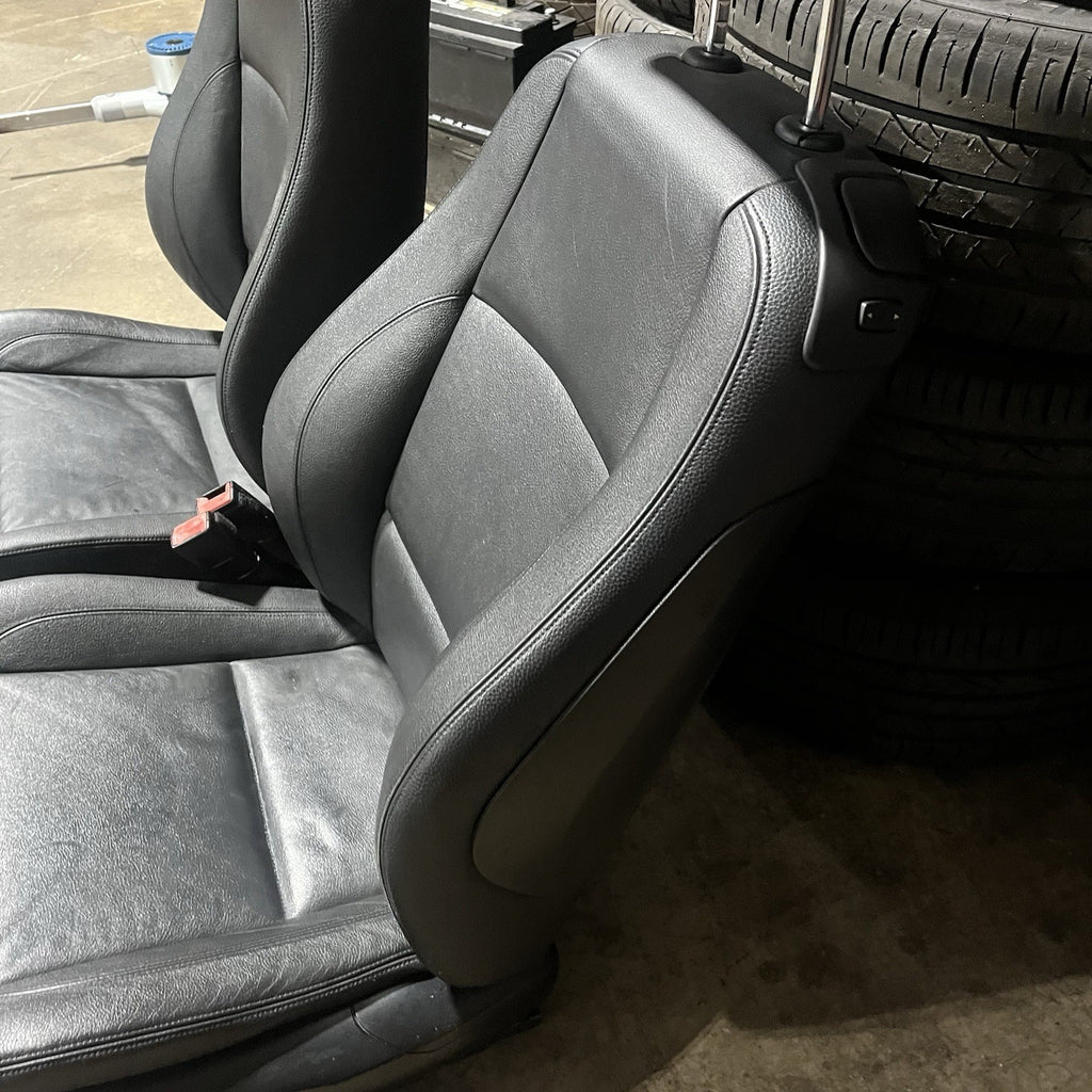 ☑️ 08-13 OEM BMW E82 128 135 Coupe Front Power Sport Seats Boston Leather Black